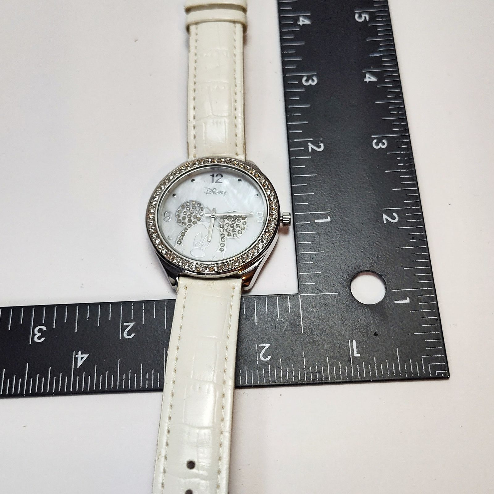 Disney Disney Minnie Mouse Crystal Bezel White Strap Watch Size ONE SIZE - 6 Thumbnail
