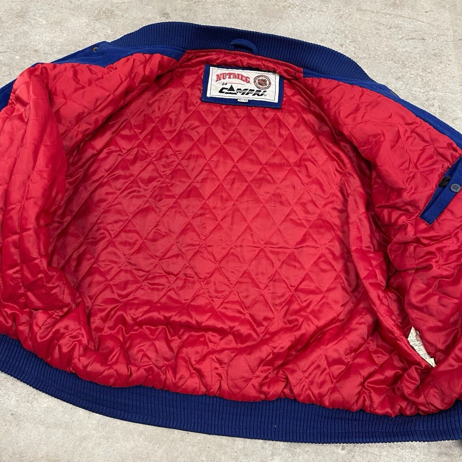 Nutmeg Vintage 90s Nutmeg New York Rangers Hockey NHL Bomber Jacket Size US XL / EU 56 / 4 - 10 Thumbnail
