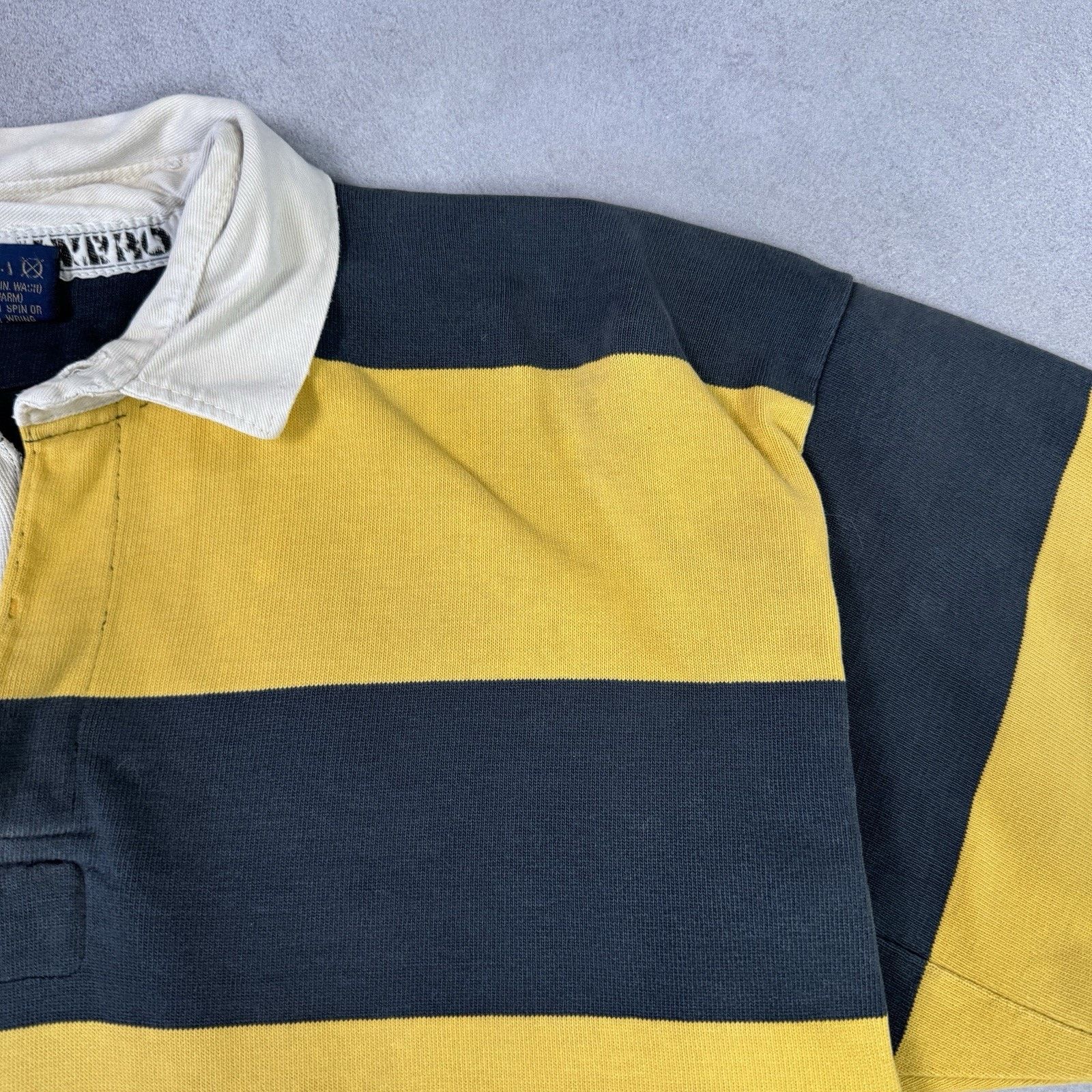 Vintage Vintage 90s Halbro Rugby Jersey Striped #9 Men Size 112cm Size US L / EU 52-54 / 3 - 3 Thumbnail