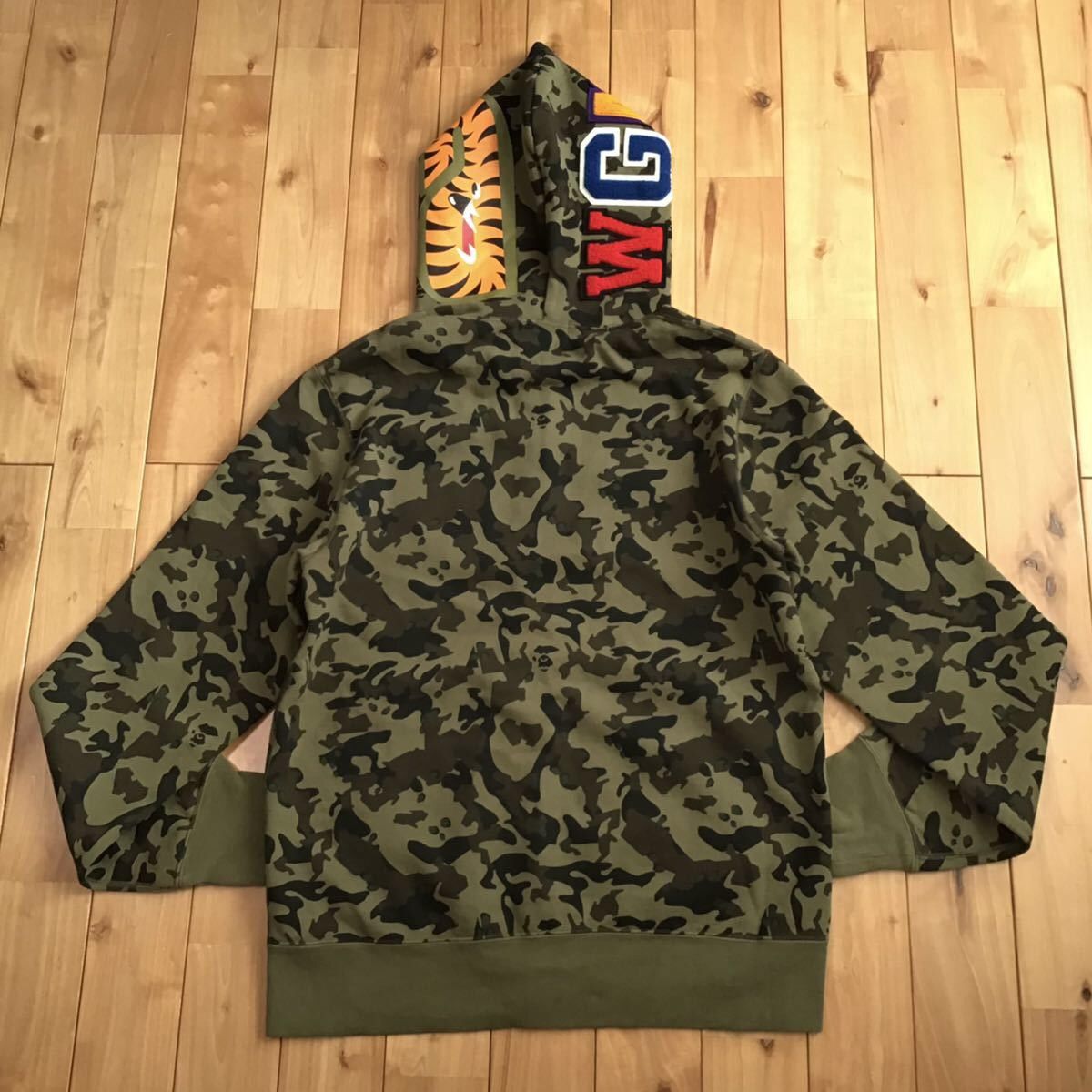 Bape BAPE Desert camo green shark full zip hoodie a bathing ape Grailed