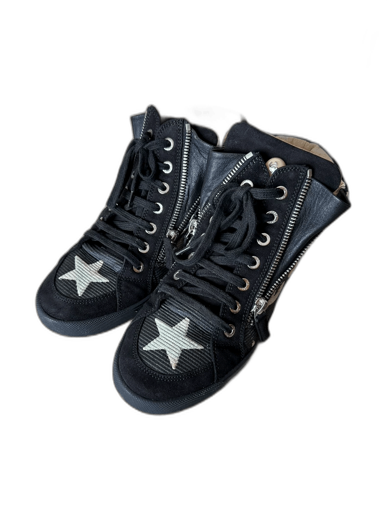 Chanel Chanel Black HighTop Sneakers with Logo -2505 Size US 6.5 / IT 36.5 - 1 Thumbnail