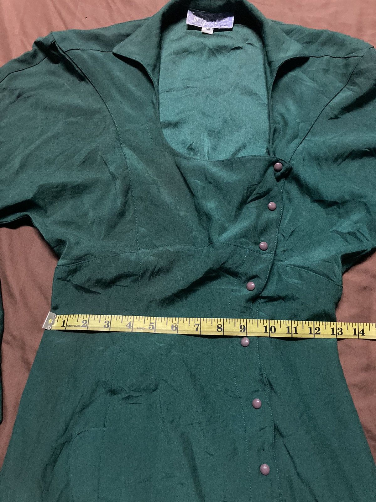 Vintage 90s Thierry Mugler Snap Button Green Dress