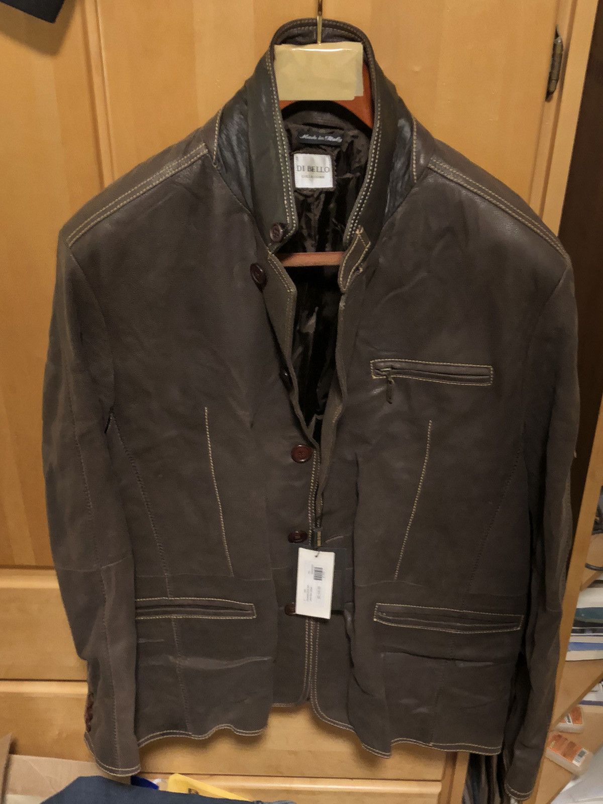 Other Di Bello Collezione Brown Lambskin Leather Jacket Size US XL / EU 56 / 4 - 2 Thumbnail