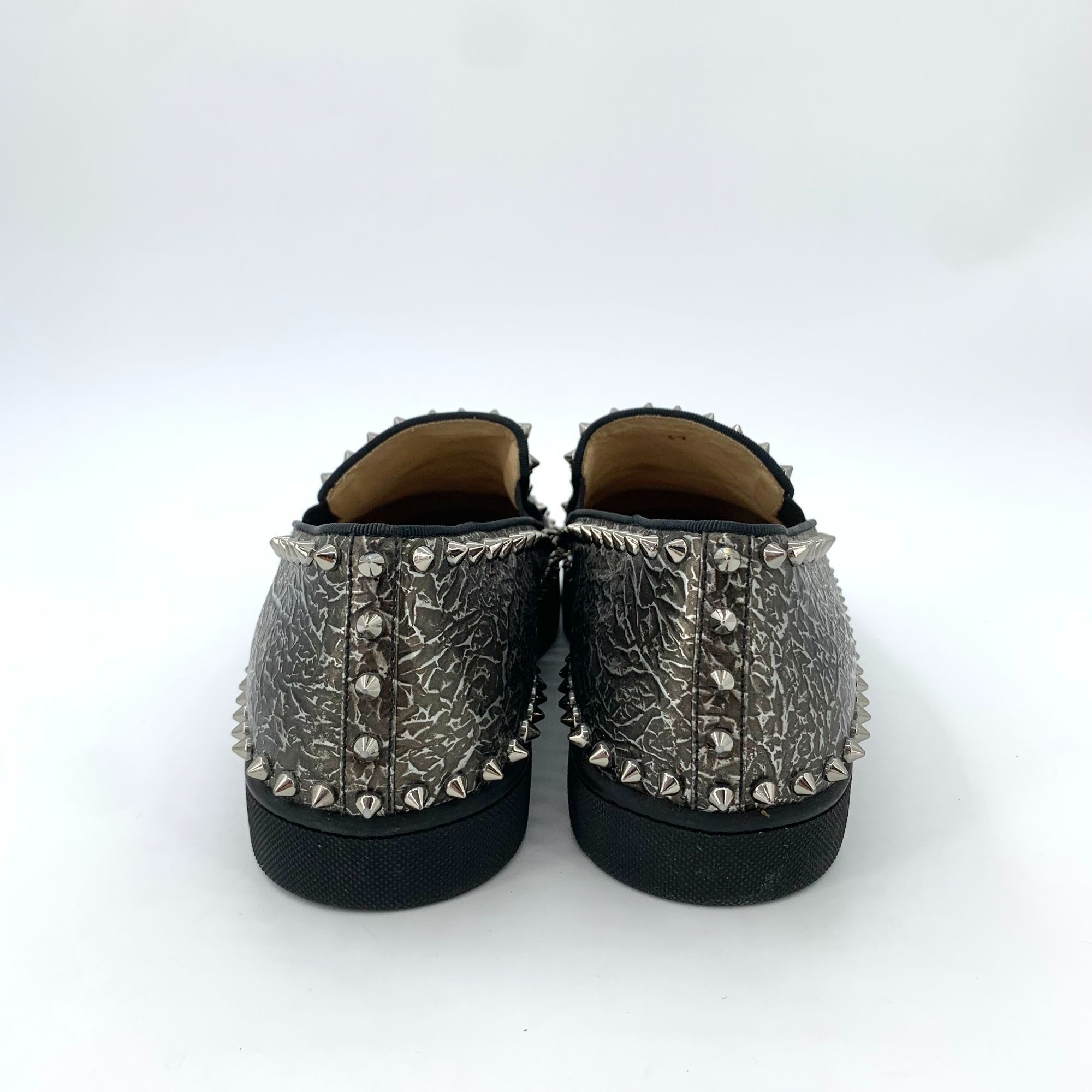 【CHRISTIAN LOUBOUTIN】STUDS SLIP-ON Christian Louboutin Spike Studs Leather Slip-On Shoes Size
