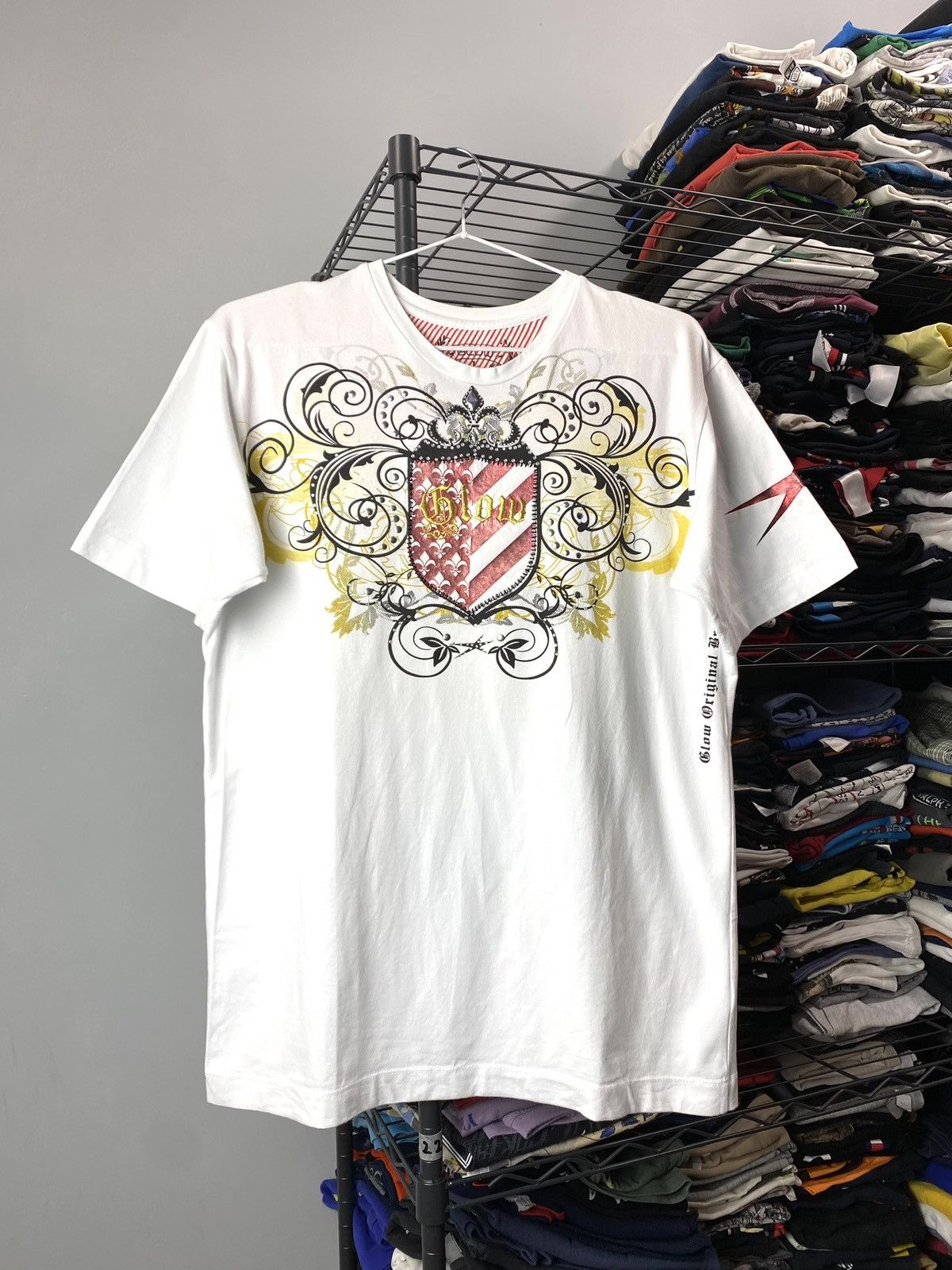 Ed Hardy Vintage Ed Hardy Style T Shirt Rhinestones Affiction Jnco Size US L / EU 52-54 / 3 - 1 Thumbnail
