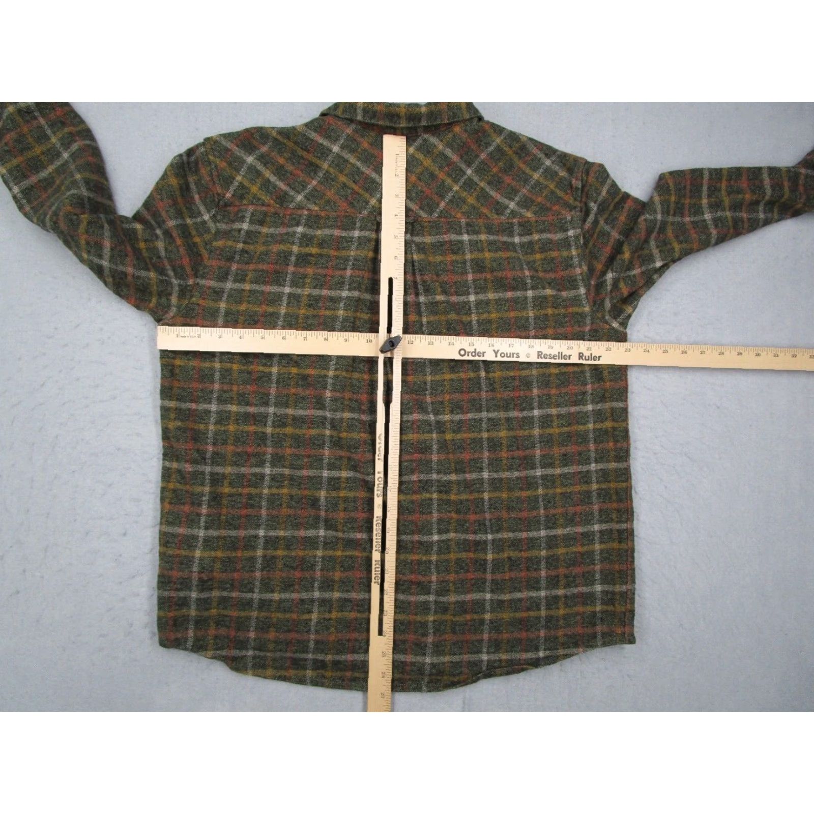 RVCA RVCA Mens Shirt Relaxed Fit Green Check Long Sleeve Button Up Hughes Flannel 100% Cotton Button-Up Family: Bohemian California Classic Outdoor Size US M / EU 48-50 / 2 - 6 Thumbnail