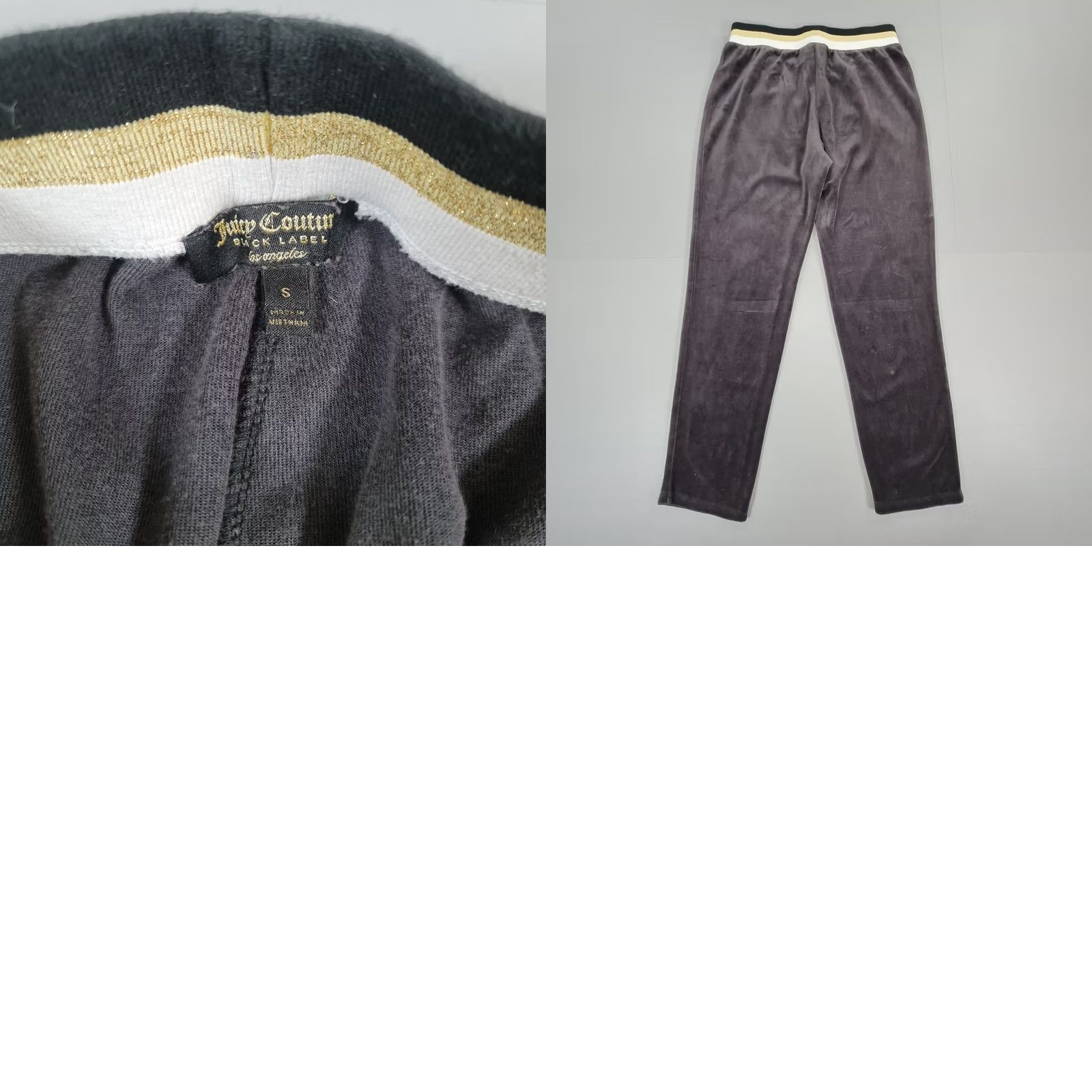 Juicy Couture VINTAGE Juicy Couture Tracksuit Set Grey Small Jacket & Pants Velvet Rhinestones Size 28" / US 6 / IT 42 - 9 Thumbnail