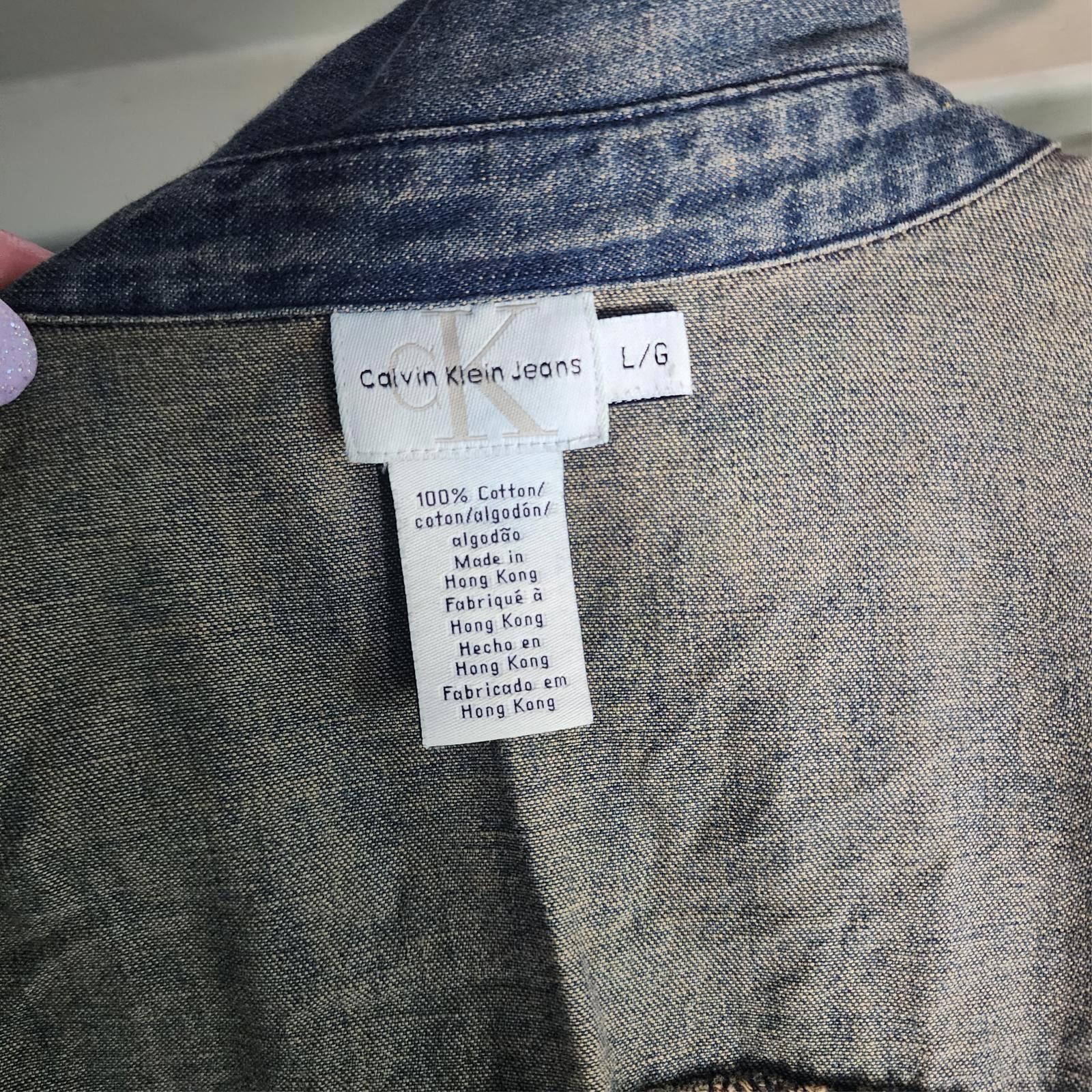 Calvin Klein Y2K Western Denim Button Down Shirt. L Size L / US 10 / IT 46 - 2 Thumbnail