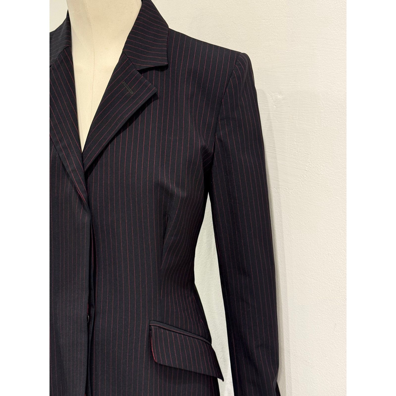 Alexander McQueen A/W1998 Alexander McQueen “Joan” pinstripe tailored coat Size M / US 6-8 / IT 42-44 - 6 Thumbnail