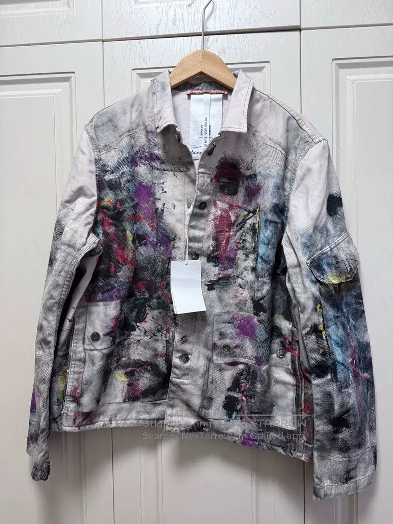 Acne Studios Acne Studios Painted Tie-Dye Vintage Design Denim Jacket Size US XL / EU 56 / 4 - 1 Thumbnail