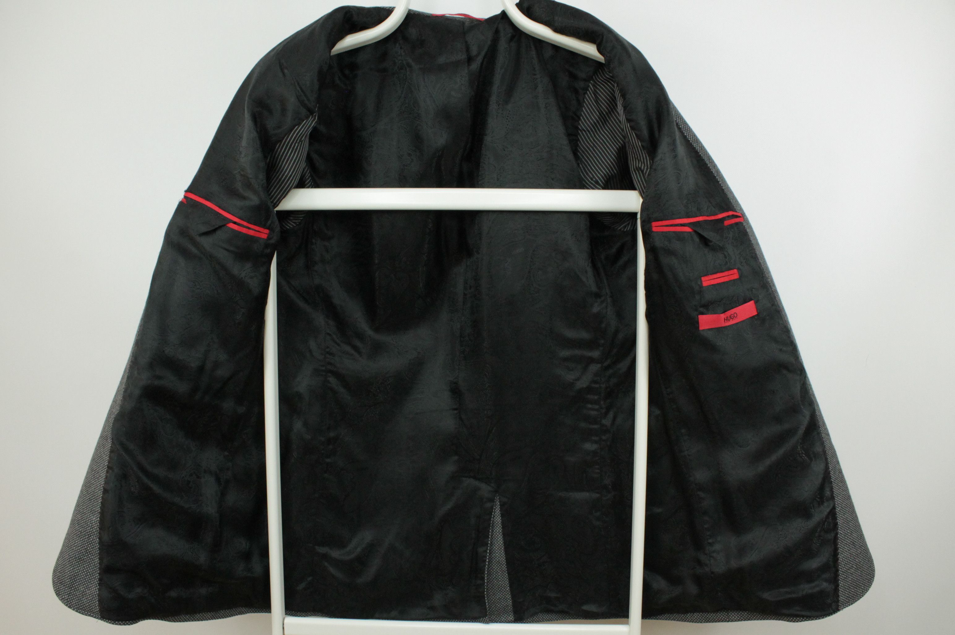 Designer × Hugo Boss Hugo Boss Red Label Structured Gray Wool Blazer Jacket Size US L / EU 52-54 / 3 - 8 Thumbnail
