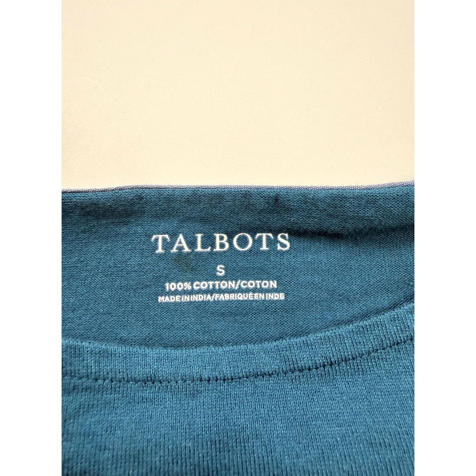 Talbots Talbots Shirt Womens Small Blue Stripe Boat Neck Long Sleeve Cotton Top Size S / US 4 / IT 40 - 3 Thumbnail