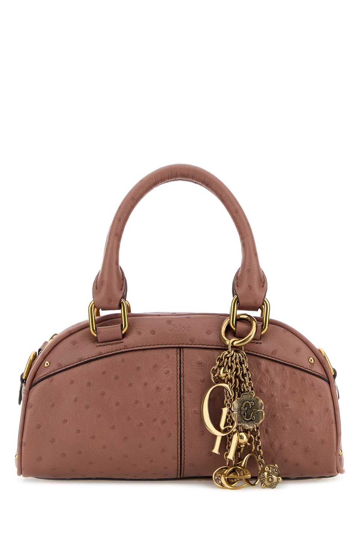 Chloe Antiqued Pink Leather Bowling Handbag Size ONE SIZE - 1 Thumbnail