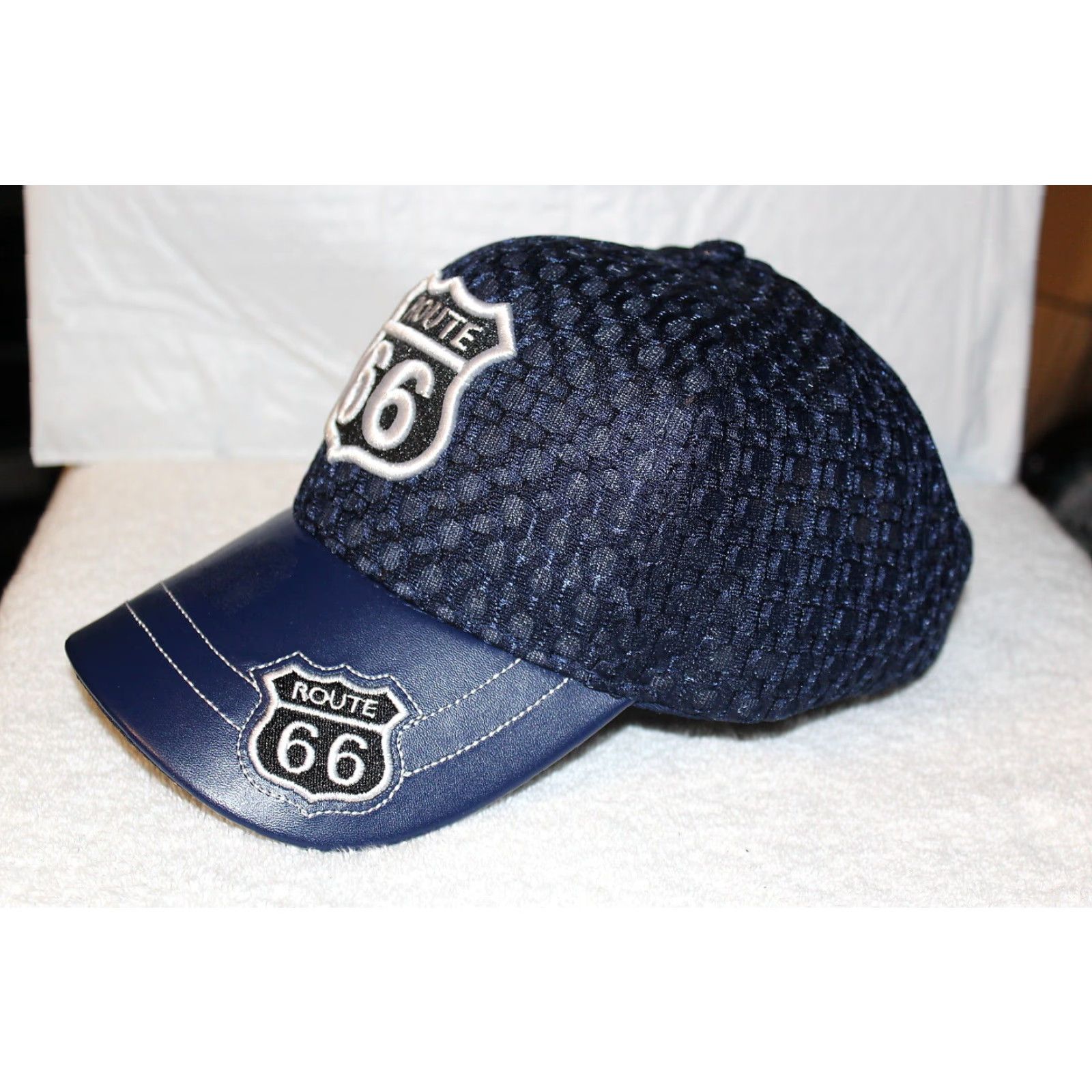 Vintage ROUTE 66 ACE Baseball Cap Dark Blue Adjustable Mens Size ONE SIZE - 2 Thumbnail