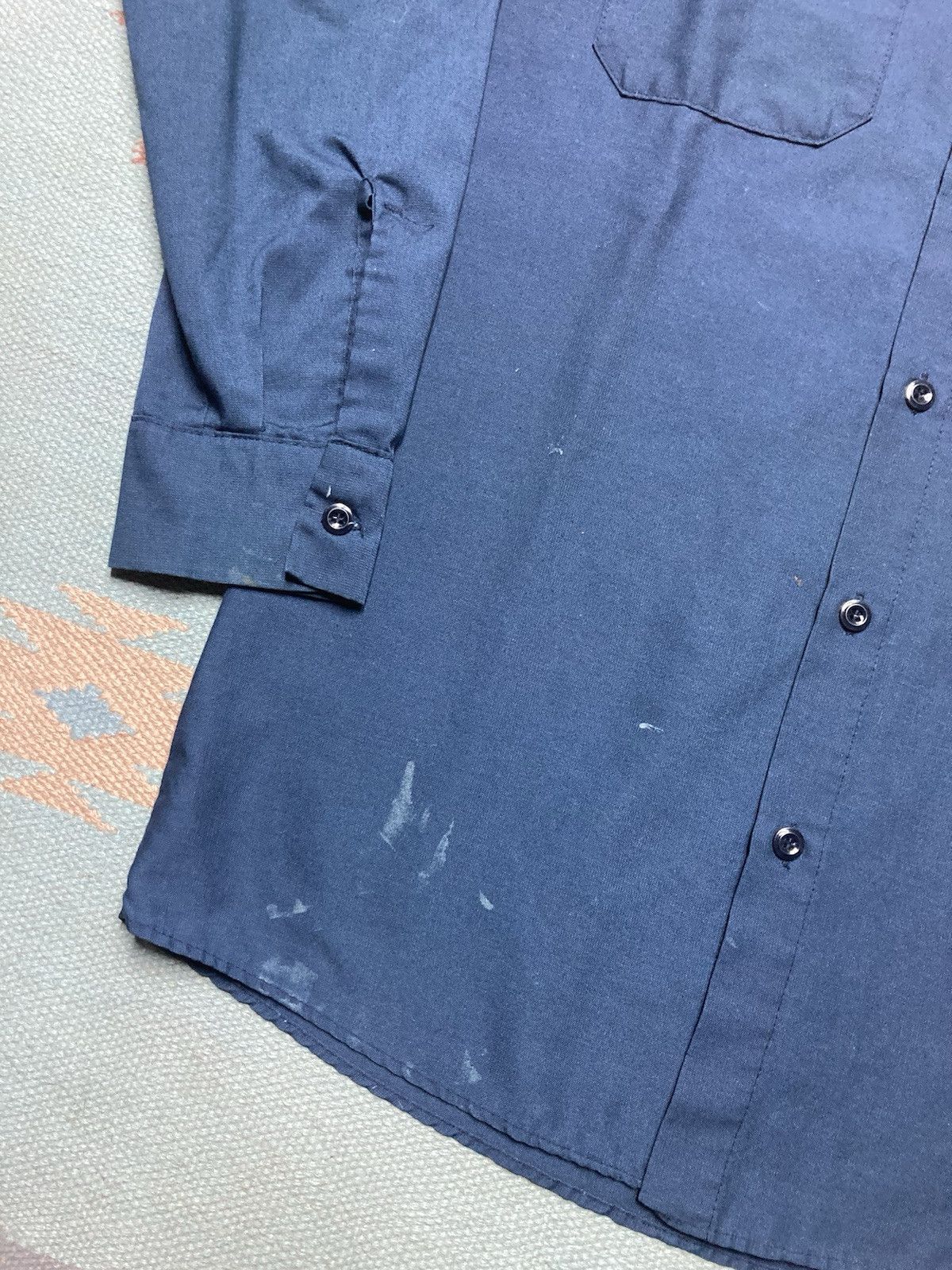 Red Kap × Vintage Vtg red kap work shirt navy blue paint distressed small Size US S / EU 44-46 / 1 - 2 Thumbnail