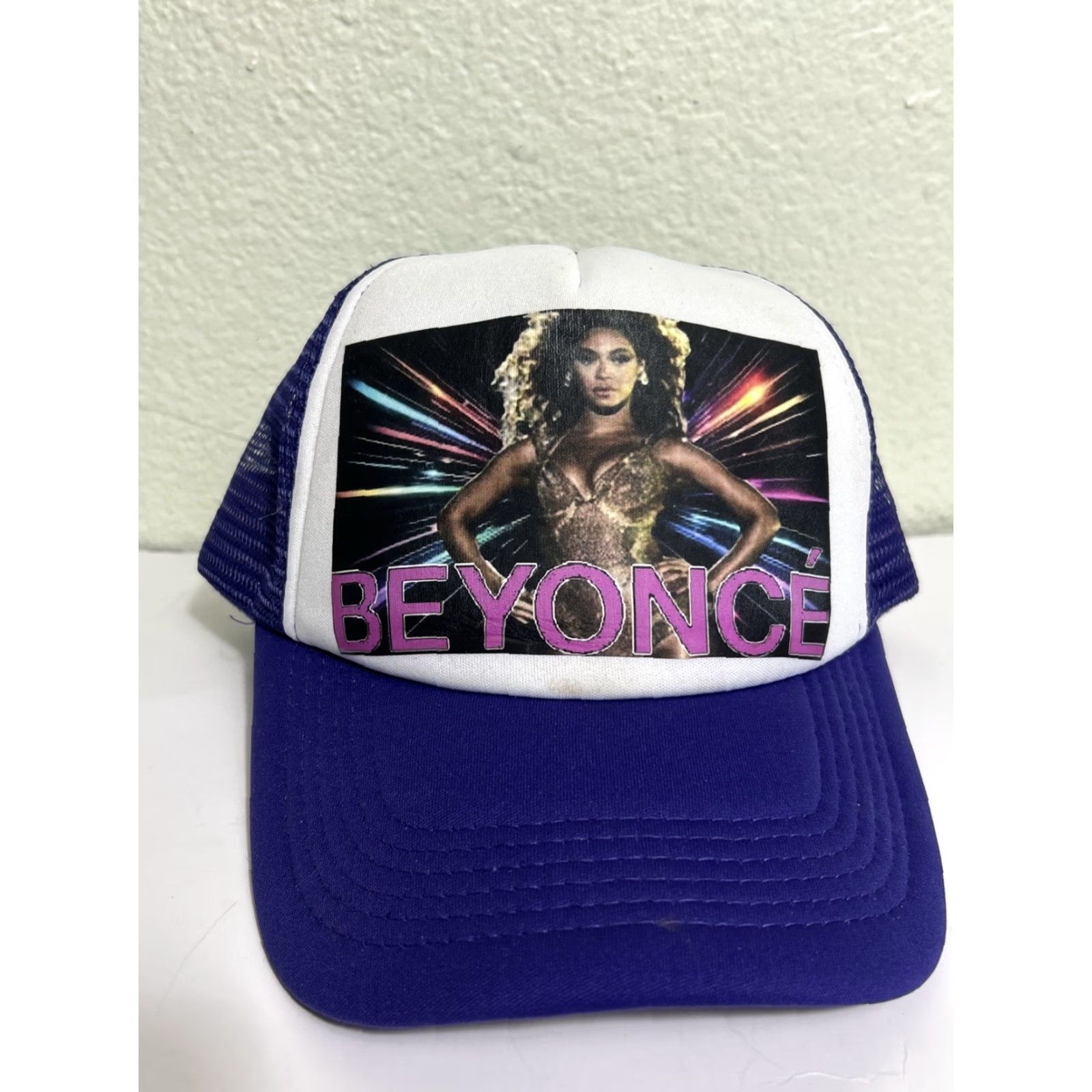 Vintage Beyoncé Trucker Hat Purple White SnapBack Adjustable Toptie Men One Size White Purple Trucker Hat Womens/Mens Size ONE SIZE - 2 Thumbnail