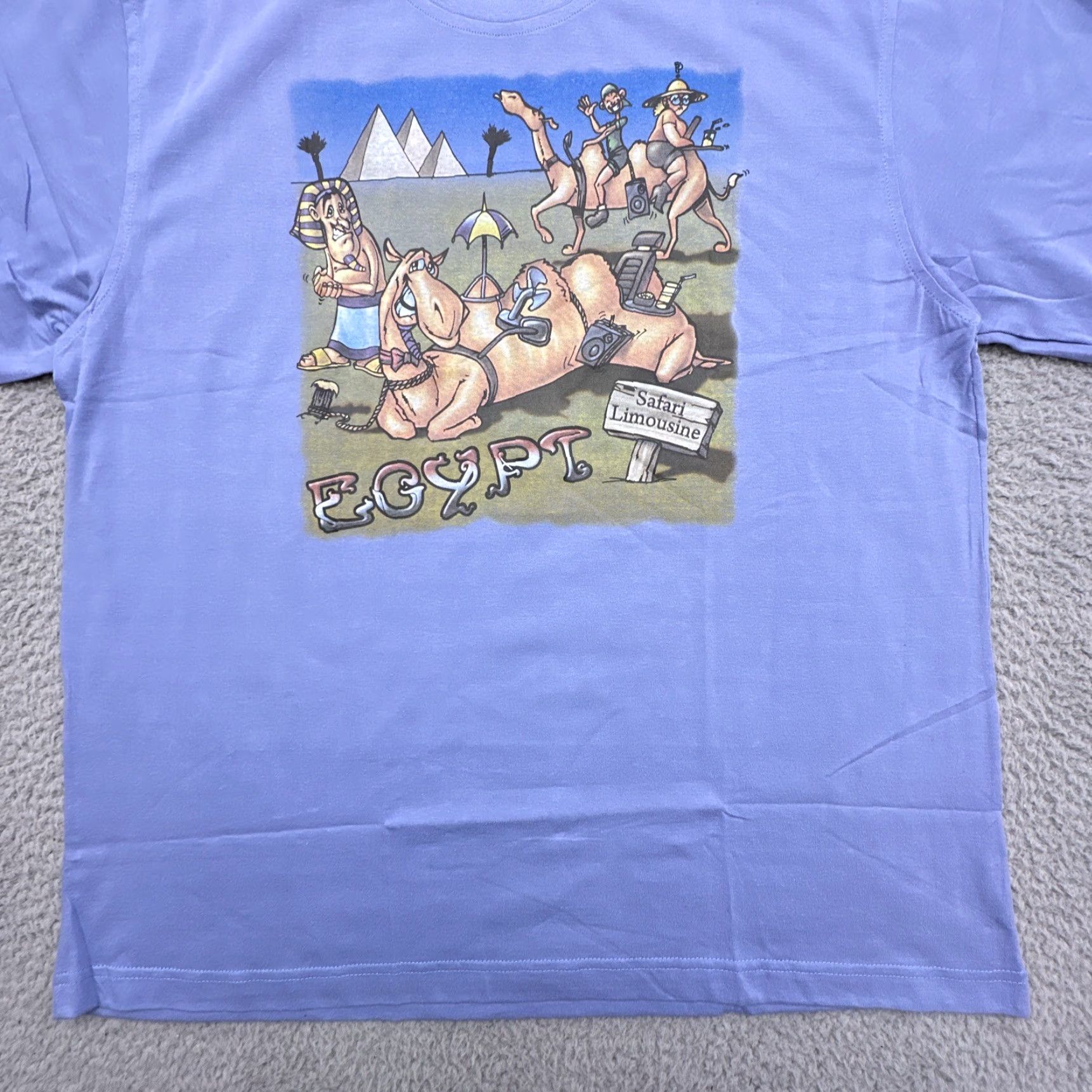 Vintage VINTAGE Cotton Land T-Shirt Mens XL Blue 100% Cotton Tourist Print Crew Neck Short Sleeve Size US XL / EU 56 / 4 - 5 Thumbnail