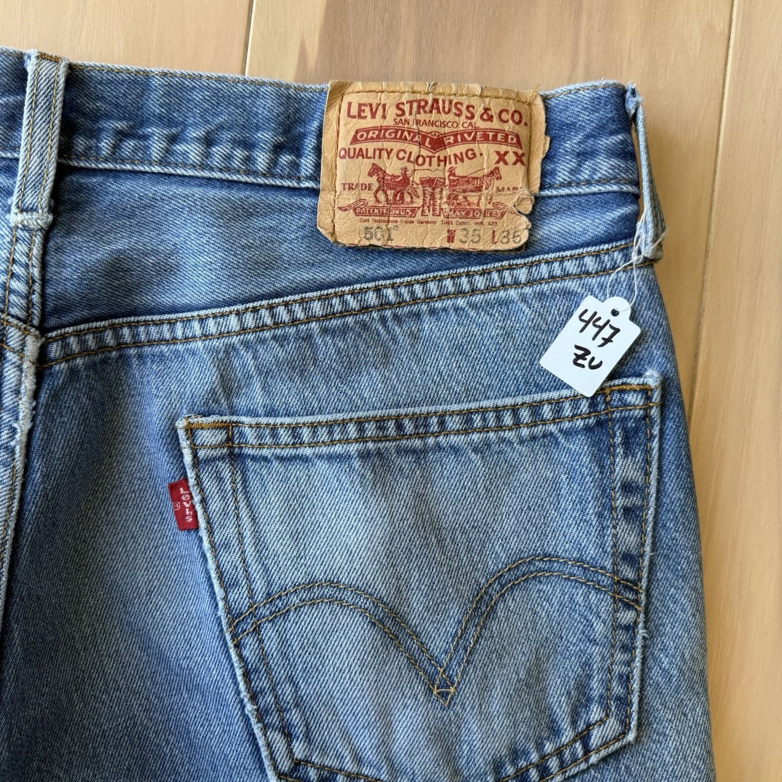 Levi's × Vintage Vintage Levis 501 Jeans 34 Blue Straight Leg Denim Workwear Size US 34 / EU 50 - 9 Thumbnail