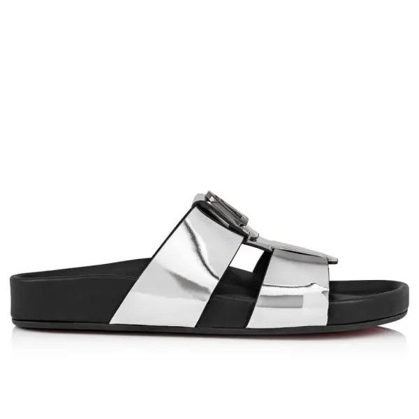 Christian Louboutin o1s1wg111224 Dhabubizz Flat Specchio in Silver Size US 10 / EU 43 - 2 Thumbnail