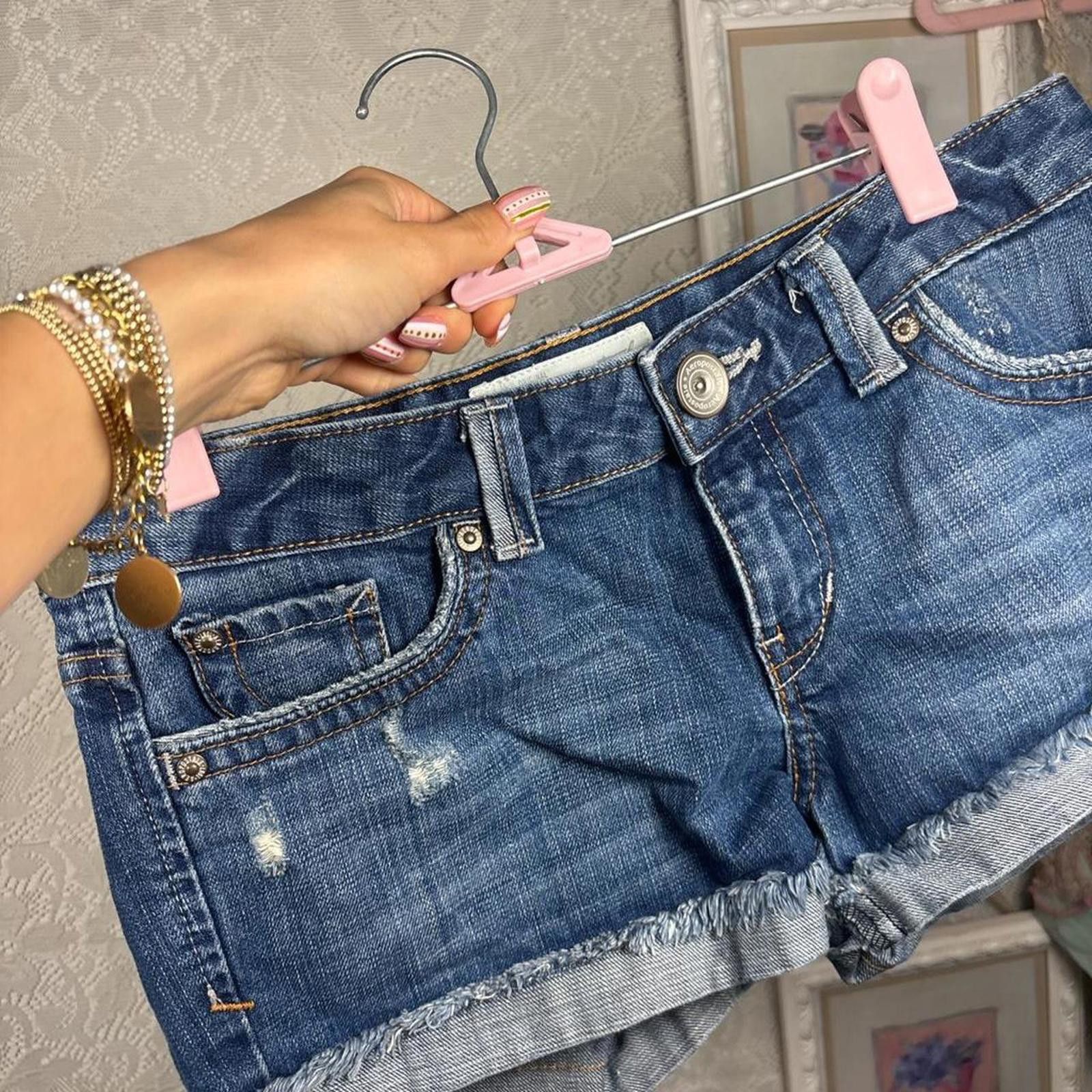 Aeropostale y2kAeropostale distressed micro mini shorts Size 26" / US 2 / IT 38 - 2 Thumbnail