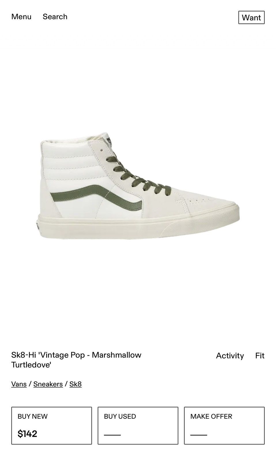 Vans Vans Sk8-Hi ‘Vintage Pop - Marshmallow Turtledove’ Size US 9 / EU 42 - 7 Thumbnail