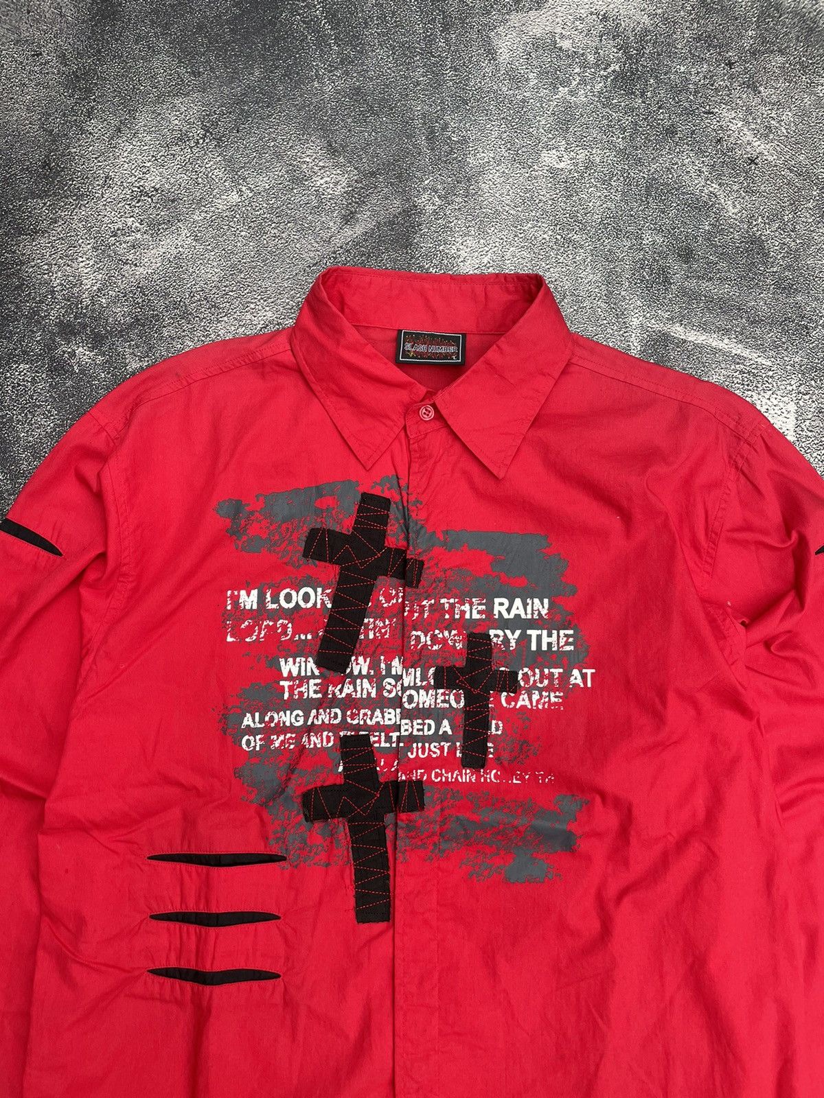 If Six Was Nine Slash number English letter print shirt Cross Punk Style Size US L / EU 52-54 / 3 - 2 Thumbnail