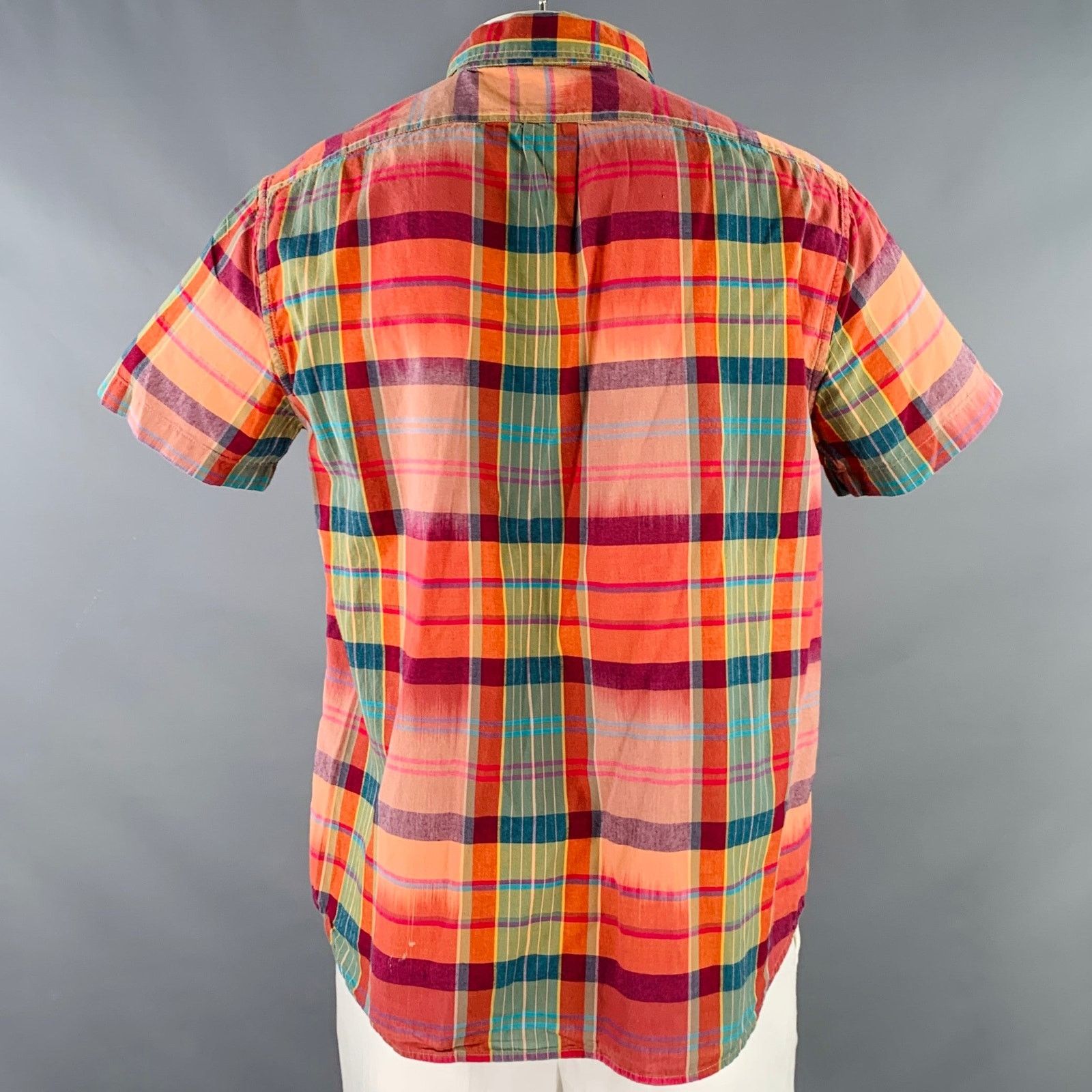 J.Crew Size L Multi Color Cotton Madras Classic Short Sleeve Shirt Size US L / EU 52-54 / 3 - 3 Thumbnail