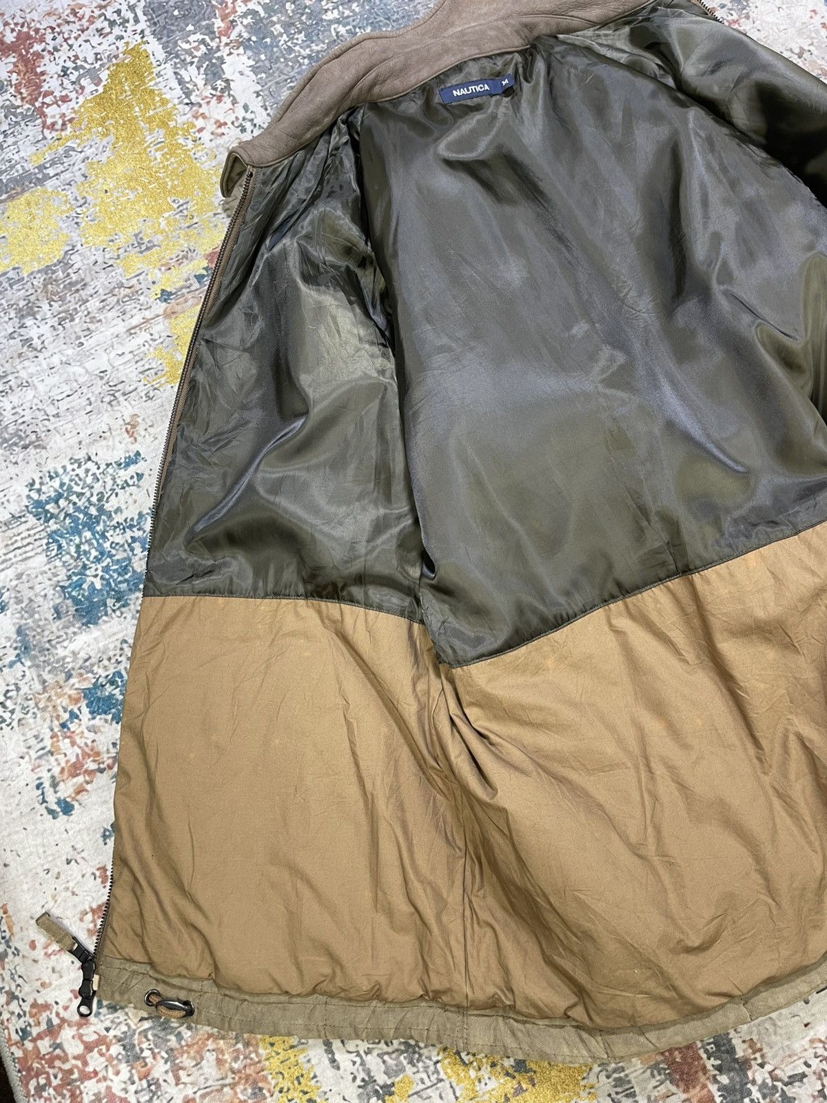 Nautica Vtg Nautica Quilted Leather Collar Padded Zip Up Jacket Size US M / EU 48-50 / 2 - 10 Thumbnail