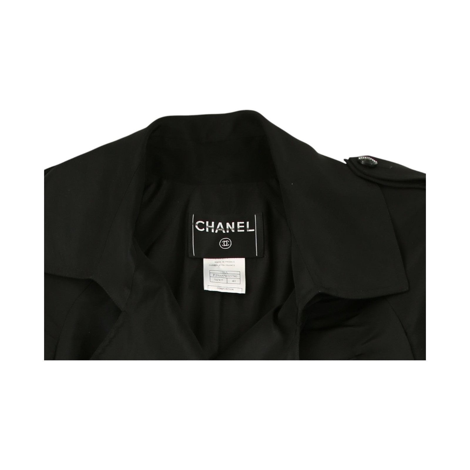 Chanel F/W 2006 Chanel Black Silk Tulle Edged Trench Coat Size M / US 6-8 / IT 42-44 - 4 Thumbnail