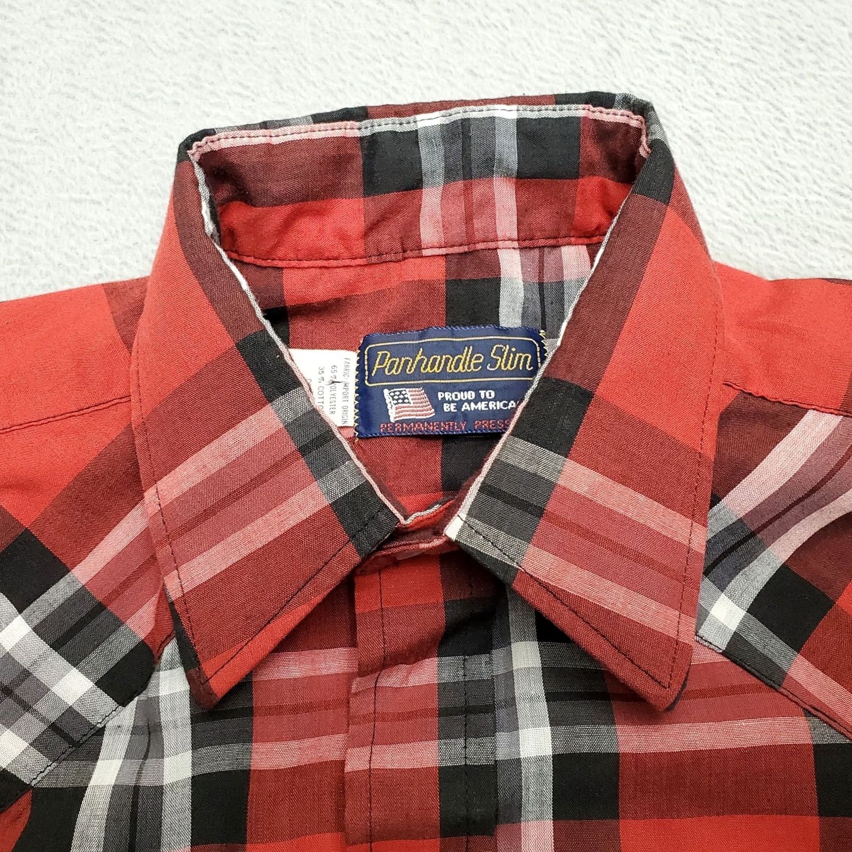 Vintage VINTAGE Panhandle Slim Shirt Men M Red Plaid Snap Western Cowboy Shirt Mens Size US M / EU 48-50 / 2 - 2 Thumbnail