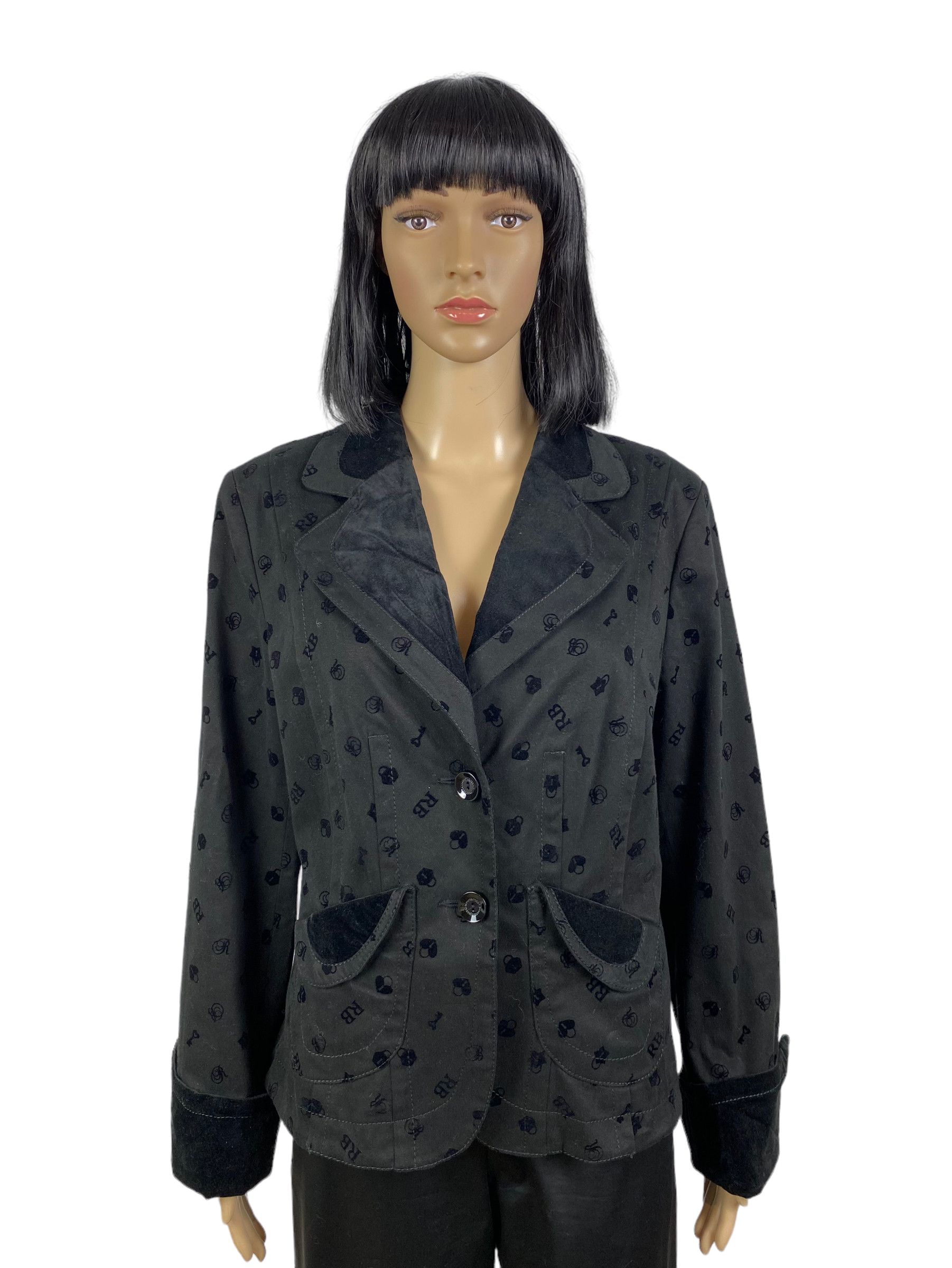 Roccobarocco Italy Monogrammed Blazer Size US 12