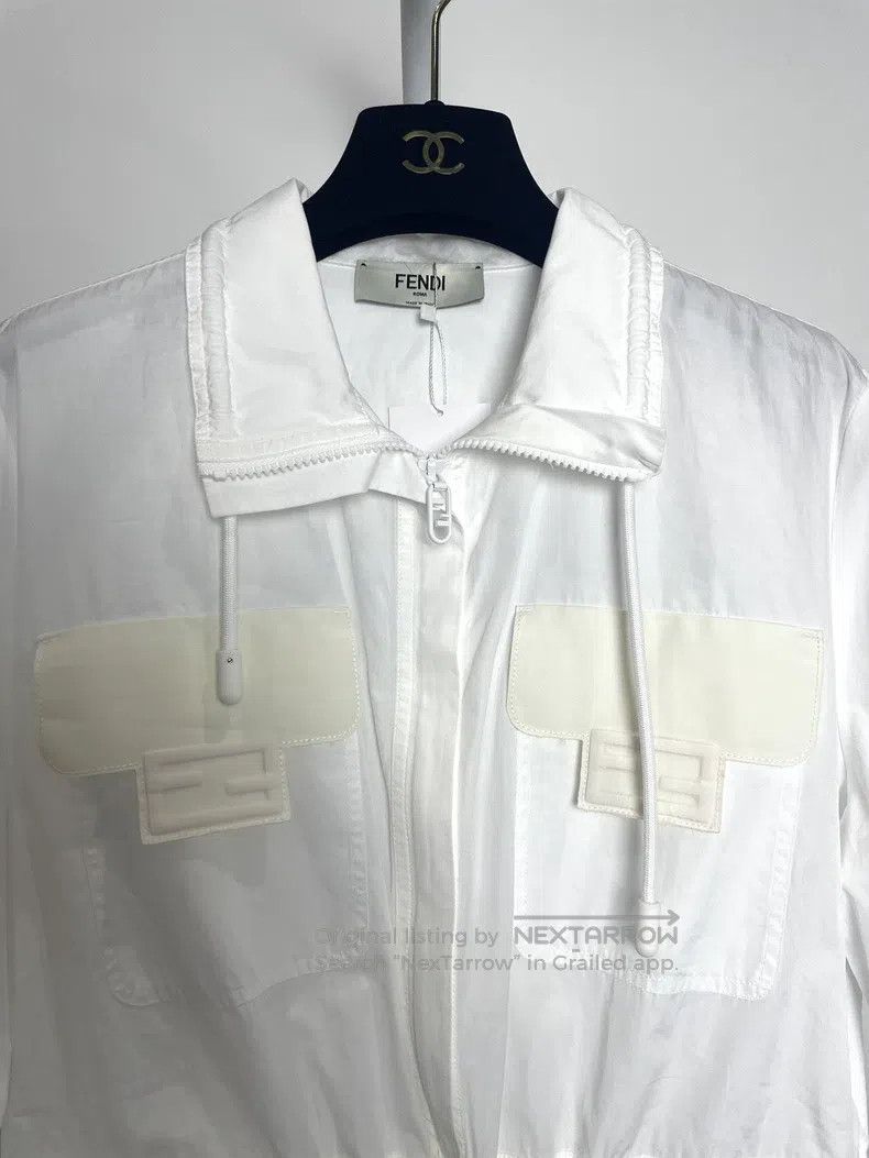 Fendi Fendi Solid Color High-Neck Shirt Dress - White Size XS / US 0-2 / IT 36-38 - 4 Thumbnail