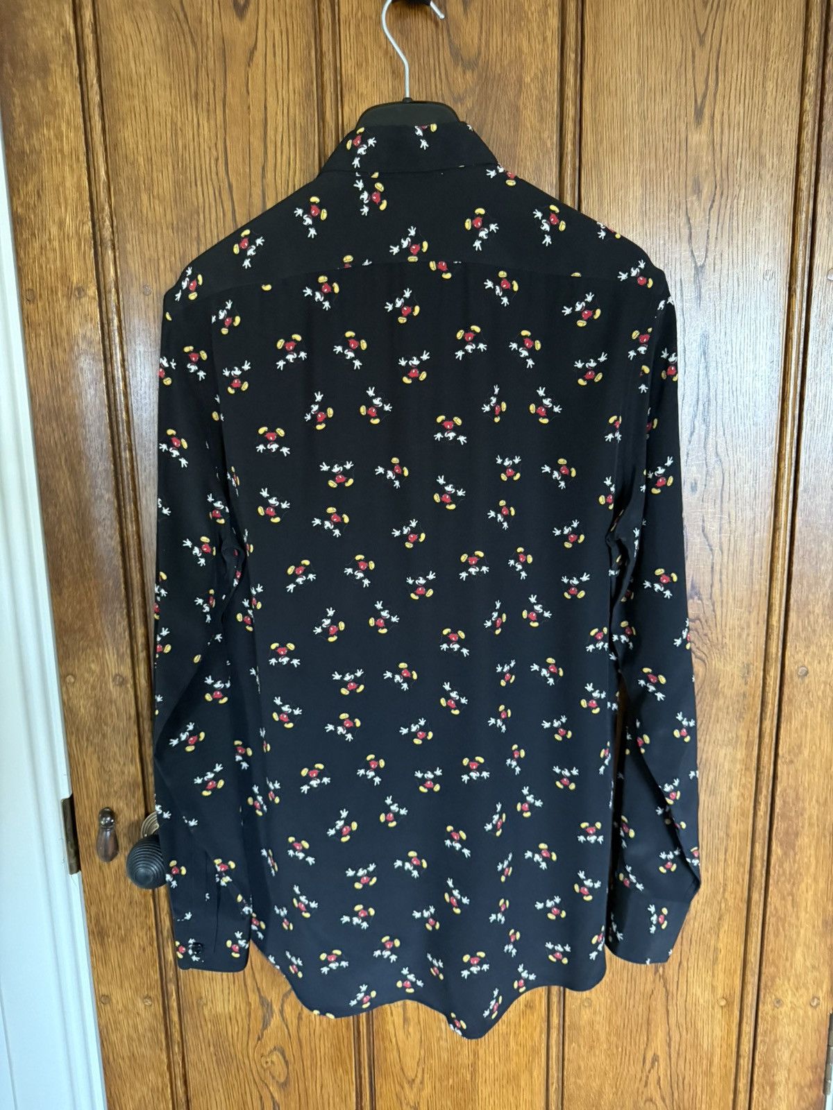 Saint Laurent Paris SS19 Saint Laurent Mickey Mouse silk black logo shirt 39 M Size US M / EU 48-50 / 2 - 20 Thumbnail