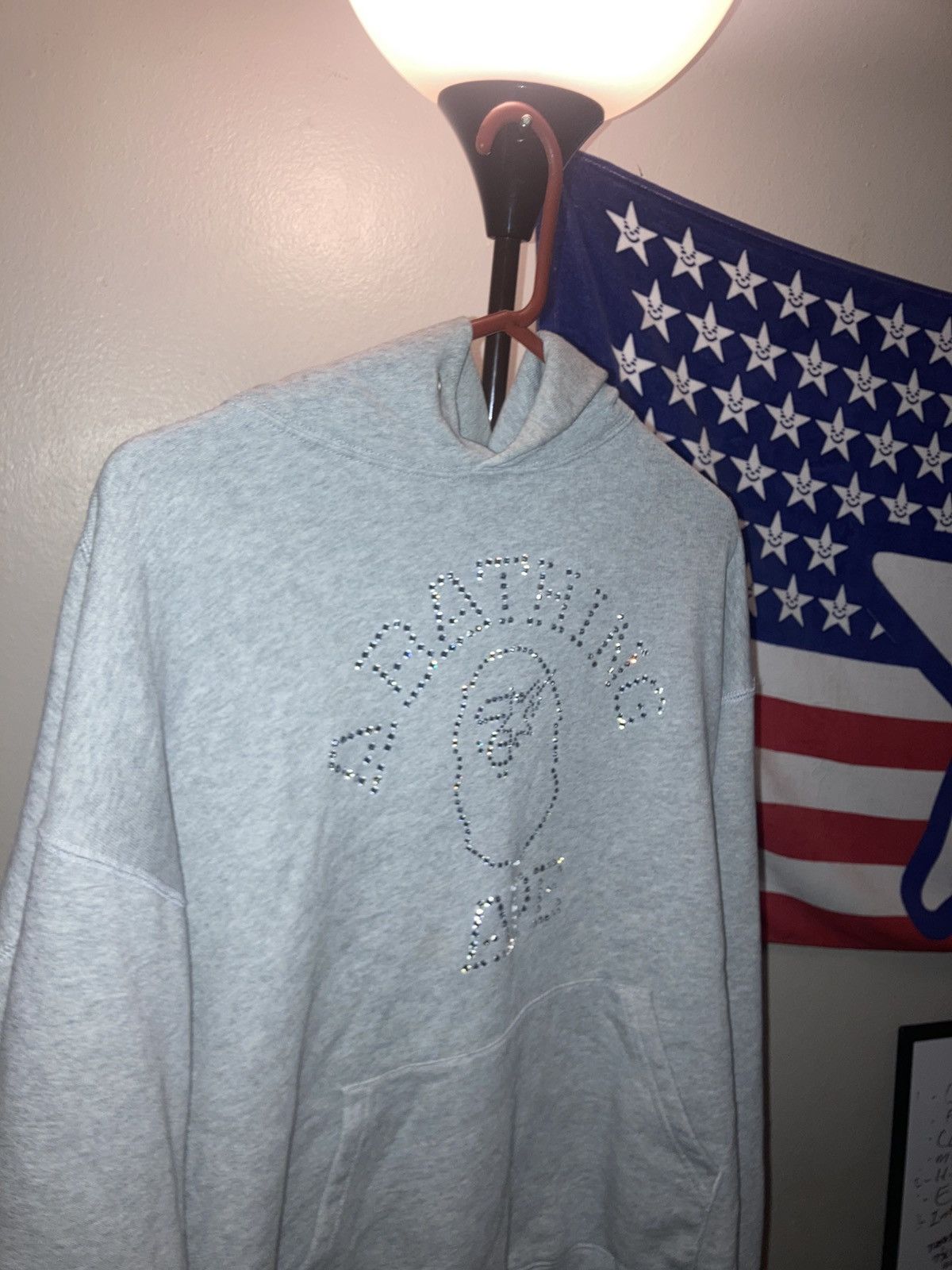 Bape *NEW* RHINESTONE COLLEGE PULLOVER HOODIE Size US L / EU 52-54 / 3 - 1 Thumbnail