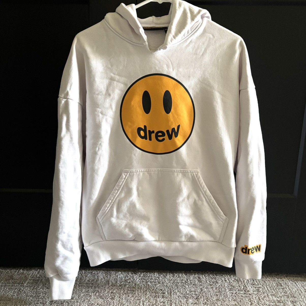 Drew Hoodie Smiley Face Drew House Smiley Mascot Hoodie White Size