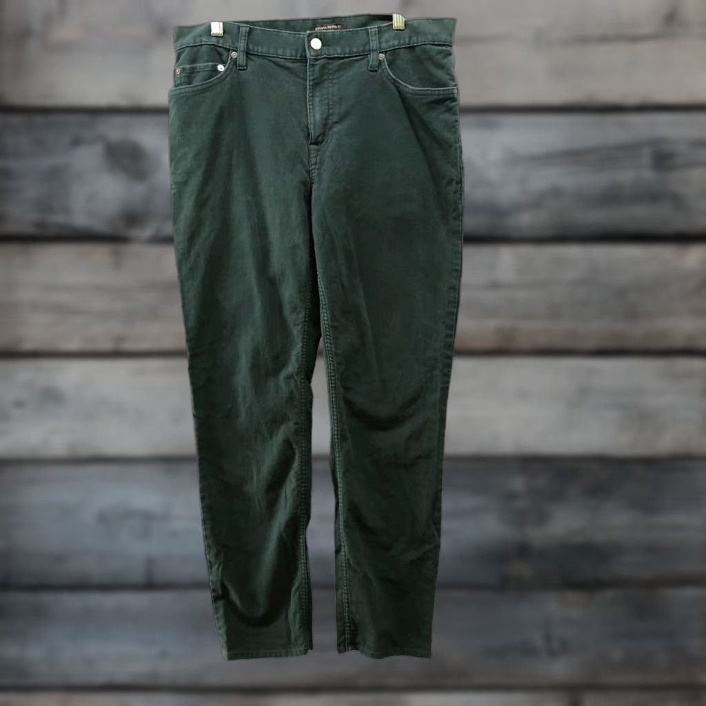 Banana Republic VINTAGE Banana Republic Traveler Pants Mens 34x29 Slim Fit Brushed Twill Emerald Green Size US 34 / EU 50 - 1 Thumbnail