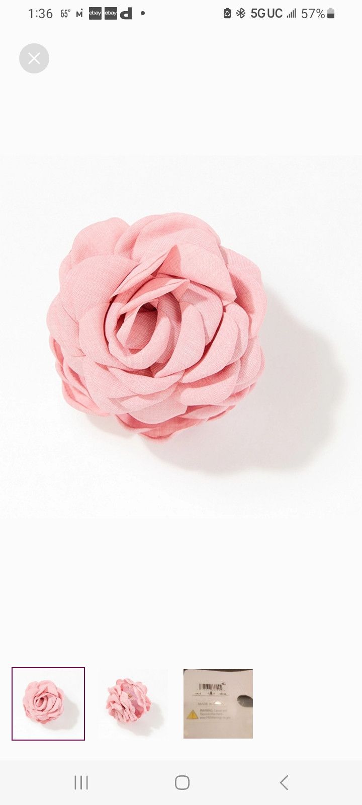 Other Pink Rose Hair Claw Clip By LA Hearts Size ONE SIZE - 1 Thumbnail