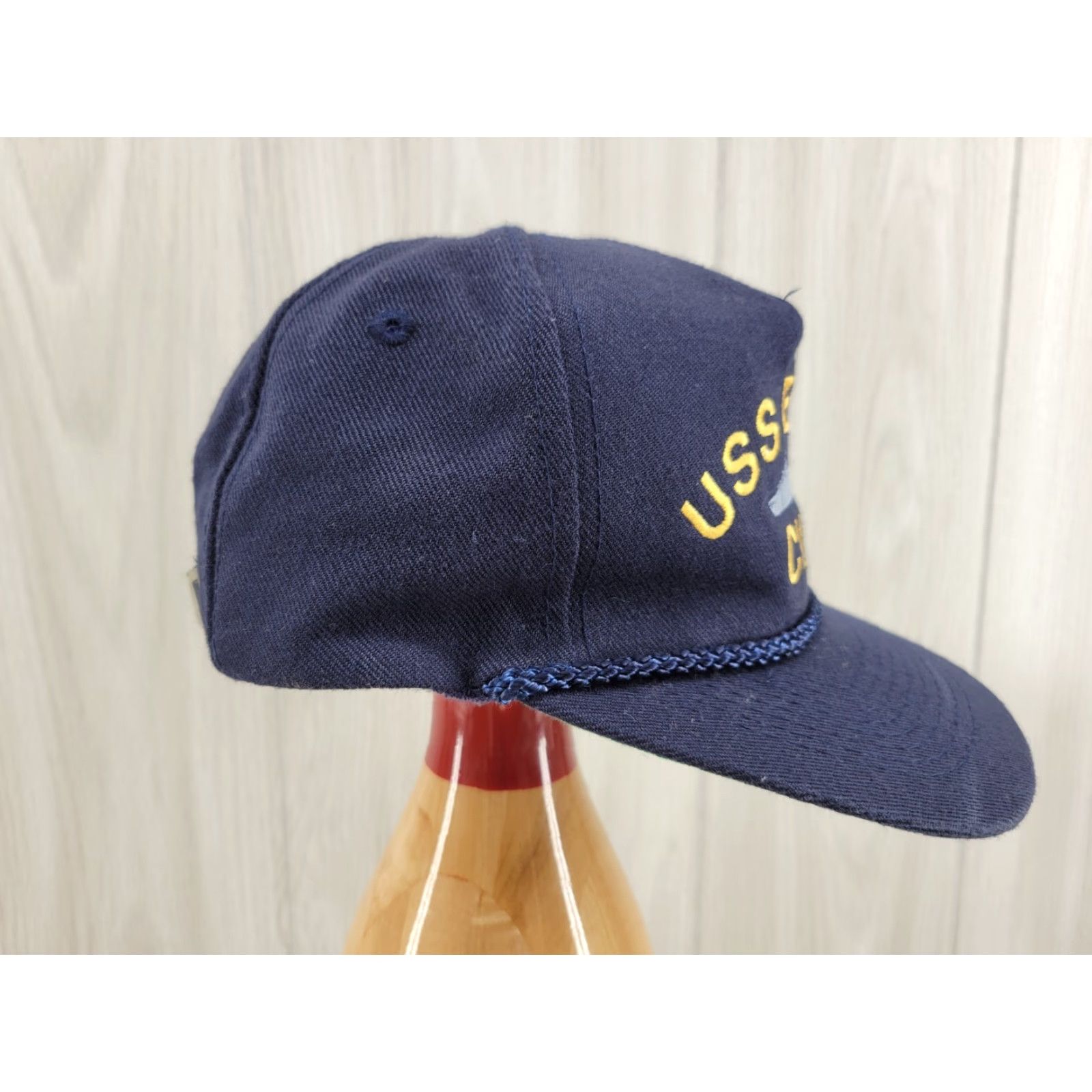 Vintage VINTAGE USS ESSEX CV-9 U.S NAVY SHIP HAT Rope U.S MILITARY BALL CAP Dark Navy Wool Adjustable Rope Undervisor Green Mens Hats Size ONE SIZE - 5 Thumbnail
