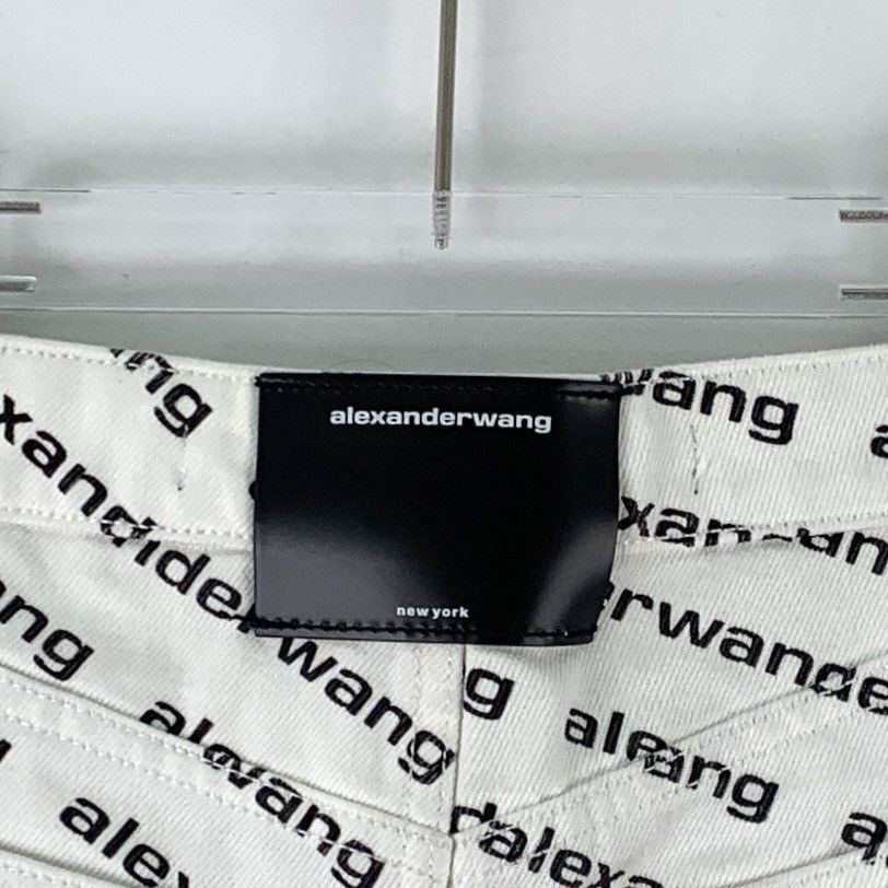 Alexander Wang Alexander Wang All Over Logo Printed Denim Shorts K26WX Size 25" / US 0 / IT 36 - 5 Thumbnail