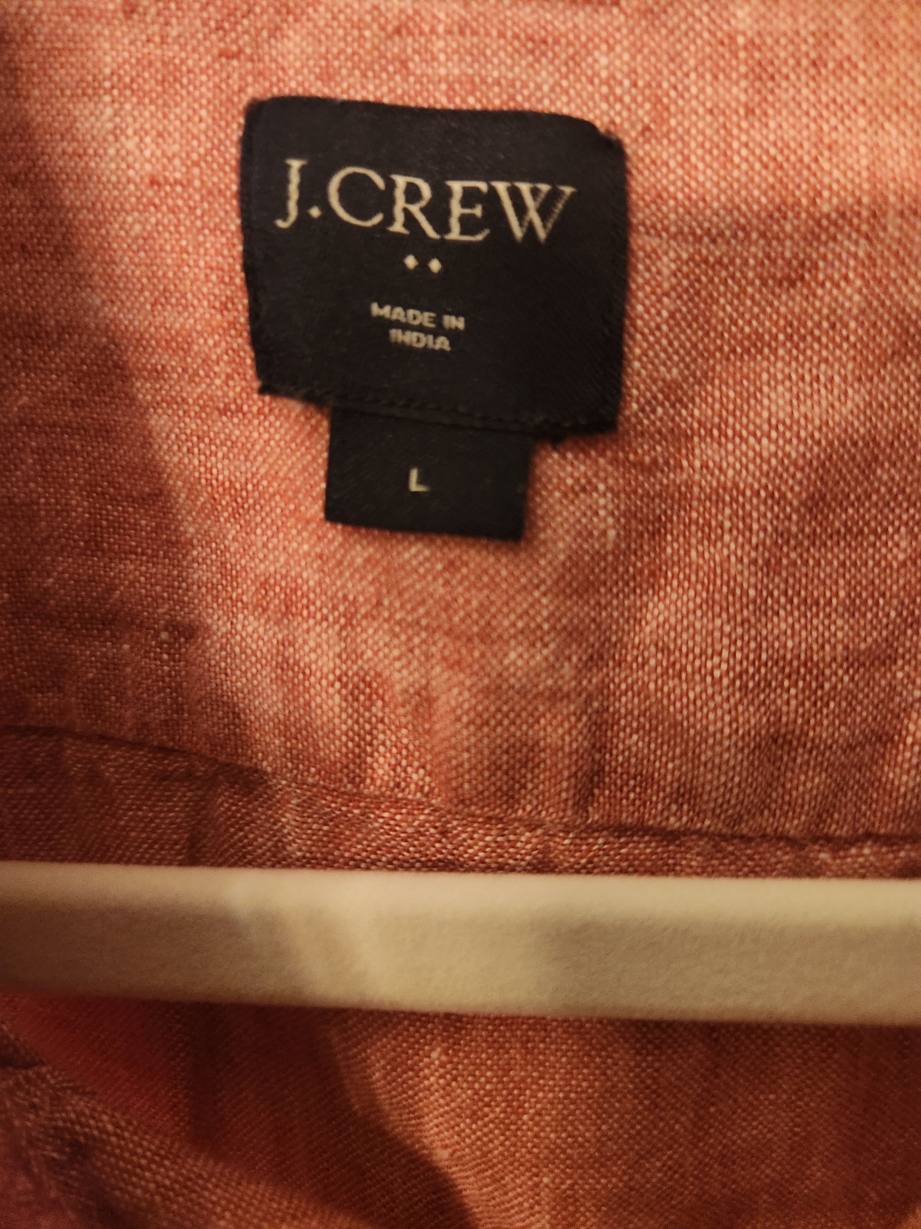 J.Crew 100% Linen Men's Pink Short Sleeve Shirt Size US L / EU 52-54 / 3 - 3 Thumbnail