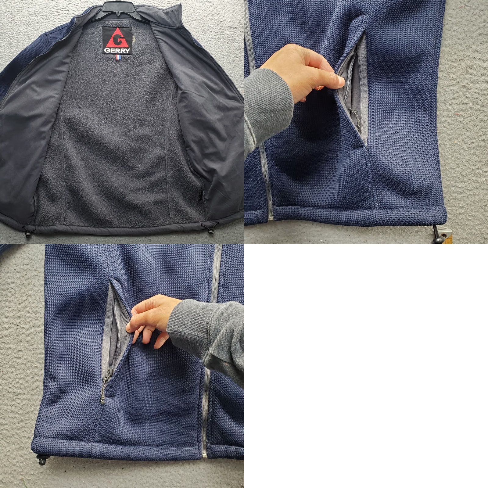 Logo 7 Gerry Jacket Mens L Navy Sherpa Lined Embroidered Logo Adjustable Drawcord Hem Shirt Size US L / EU 52-54 / 3 - 8 Thumbnail