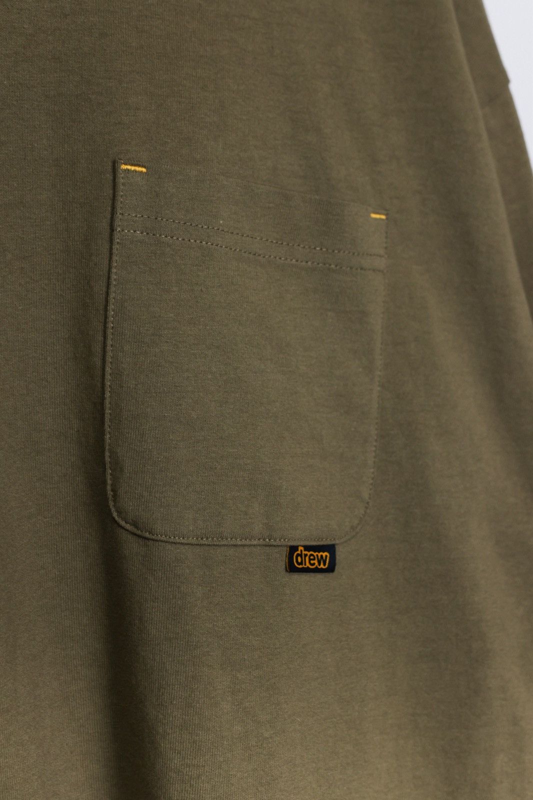 Drew House × Justin Bieber Drew House L/S Pocket Tee - Olive Green Size US L / EU 52-54 / 3 - 2 Thumbnail