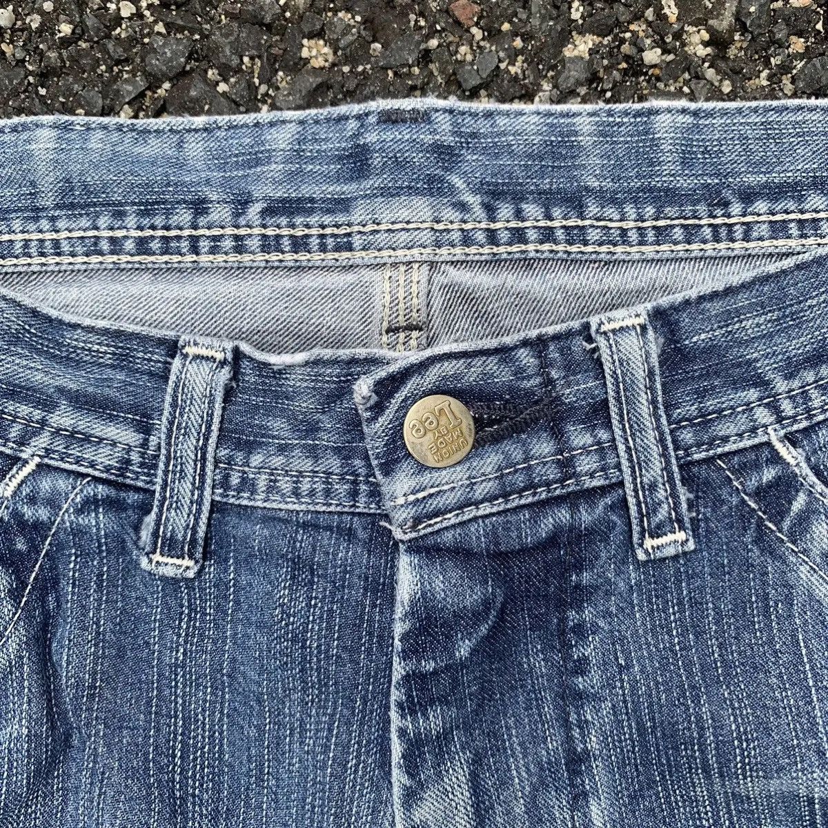 Lee Union Made By Lee Jeans Distressed Baggy WORKWEAR Denim Pant Size US 31 - 7 Thumbnail