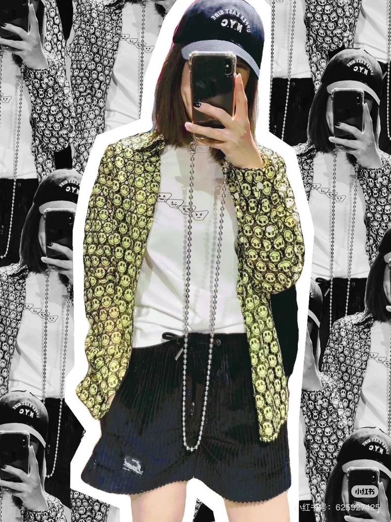 Loewe LOEWE size40 Yellow and green openwork smiling shirt jacket Size US XXS / EU 40 - 9 Thumbnail