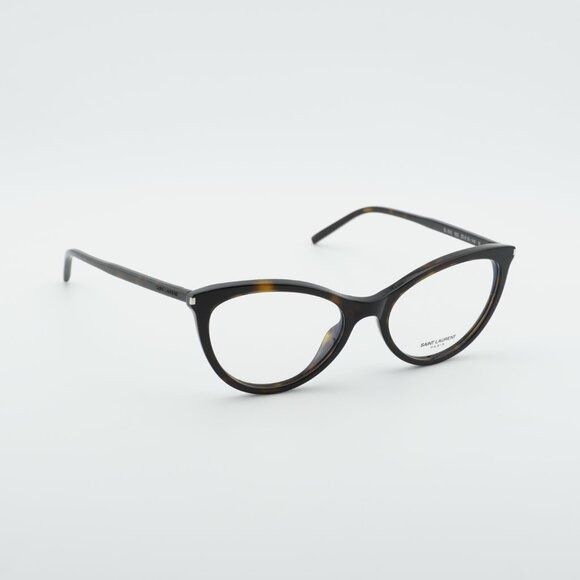 Saint Laurent Paris Saint Laurent SL833 002 Eyeglasses Dark Havana 55mm Square Size ONE SIZE - 4 Thumbnail