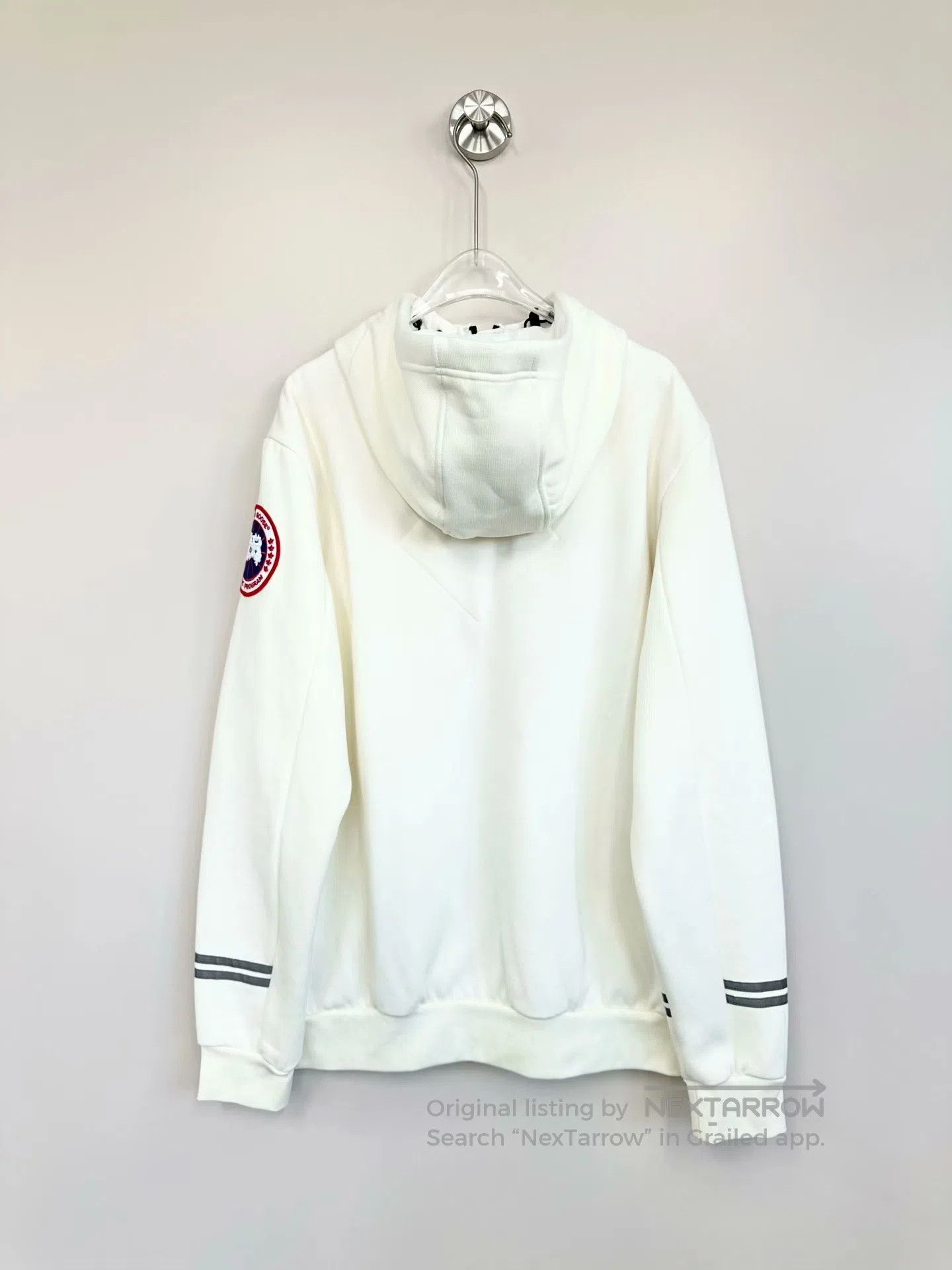 Canada Goose Canada Goose Beige Sleeve Logo Thin Fleece Zip-Up Hooded S Size US M / EU 48-50 / 2 - 2 Thumbnail