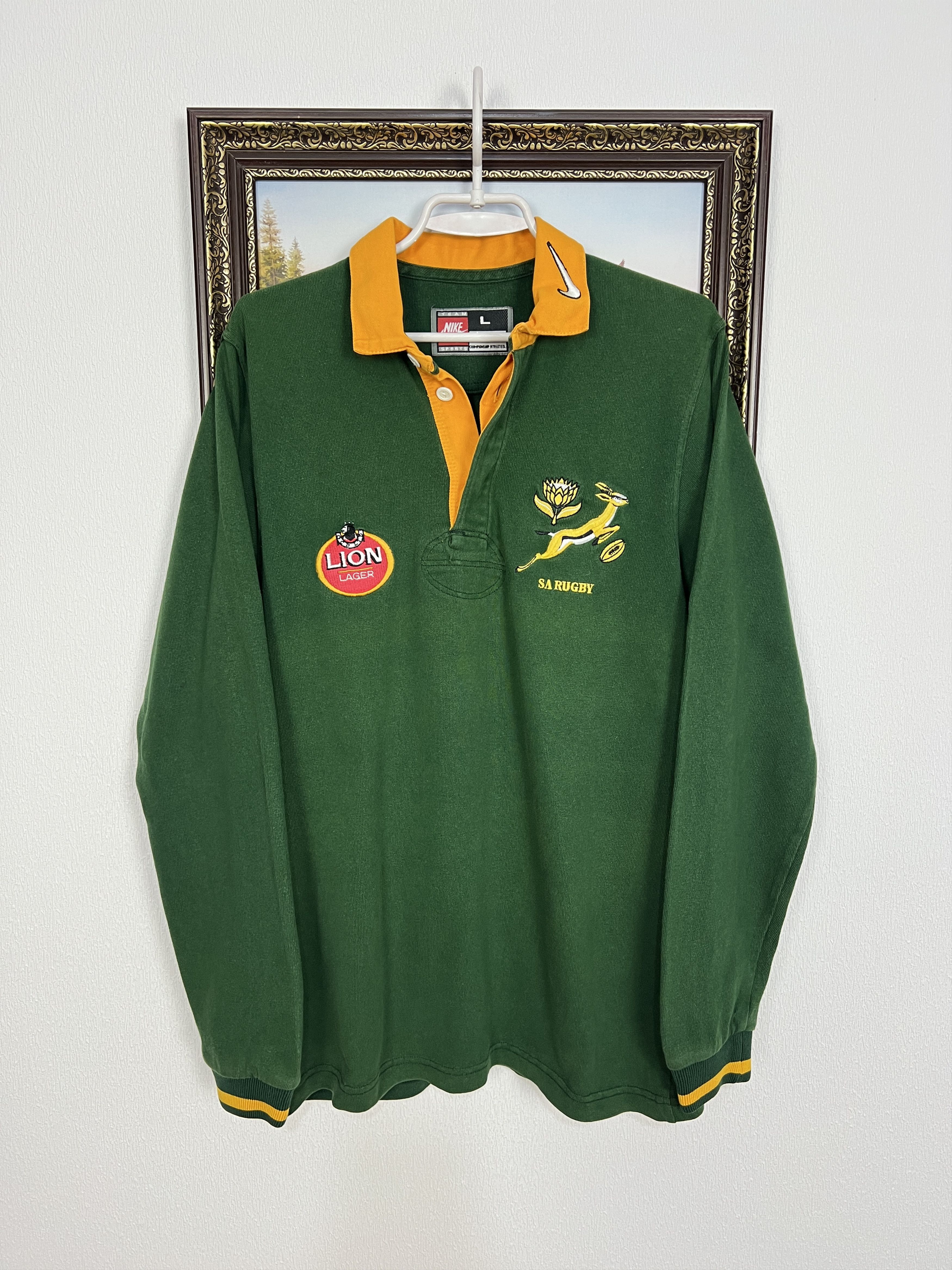 Nike South Africa Lion Rugby Union Long Sleeve Jersey Shirt Size US L / EU 52-54 / 3 - 1 Thumbnail