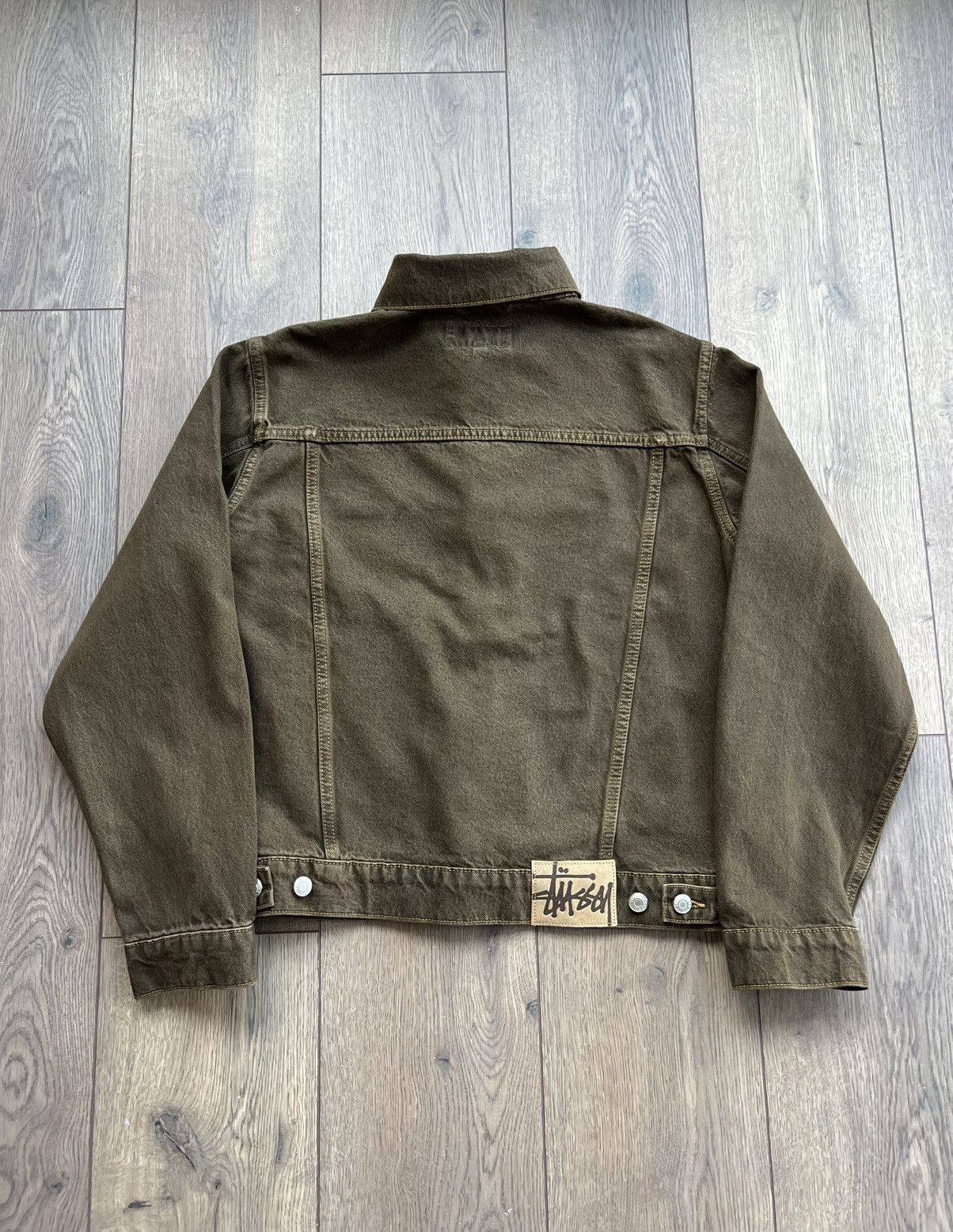Stussy Denim Trucker Jacket Brown Small