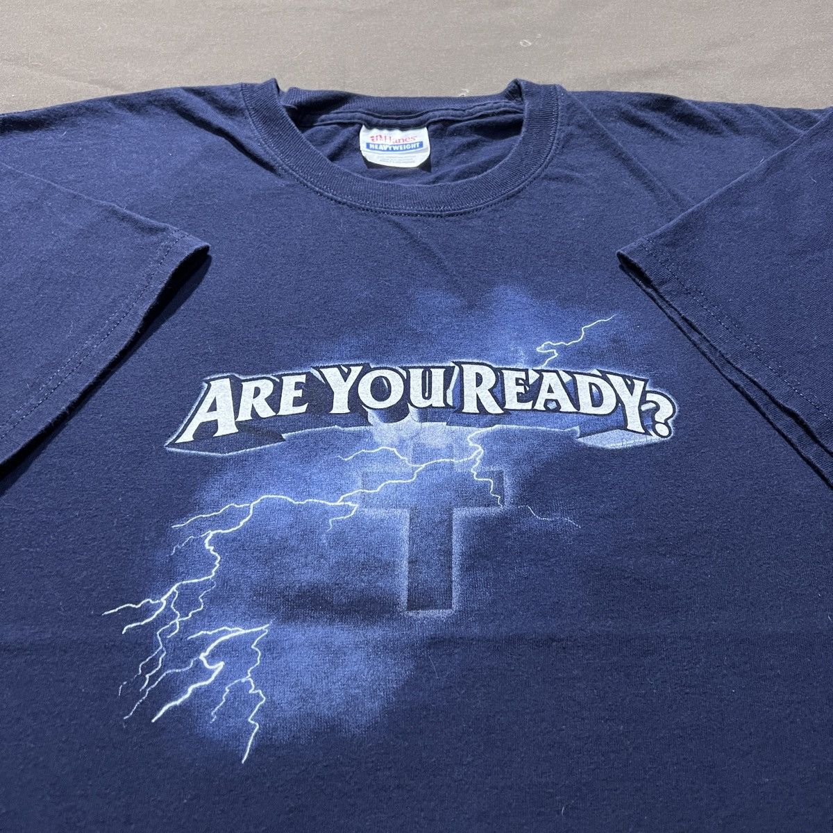 Vintage Vintage Y2K ARE YOU READY? Thunder God Jesus Bible Holy Tee Size US L / EU 52-54 / 3 - 1 Thumbnail