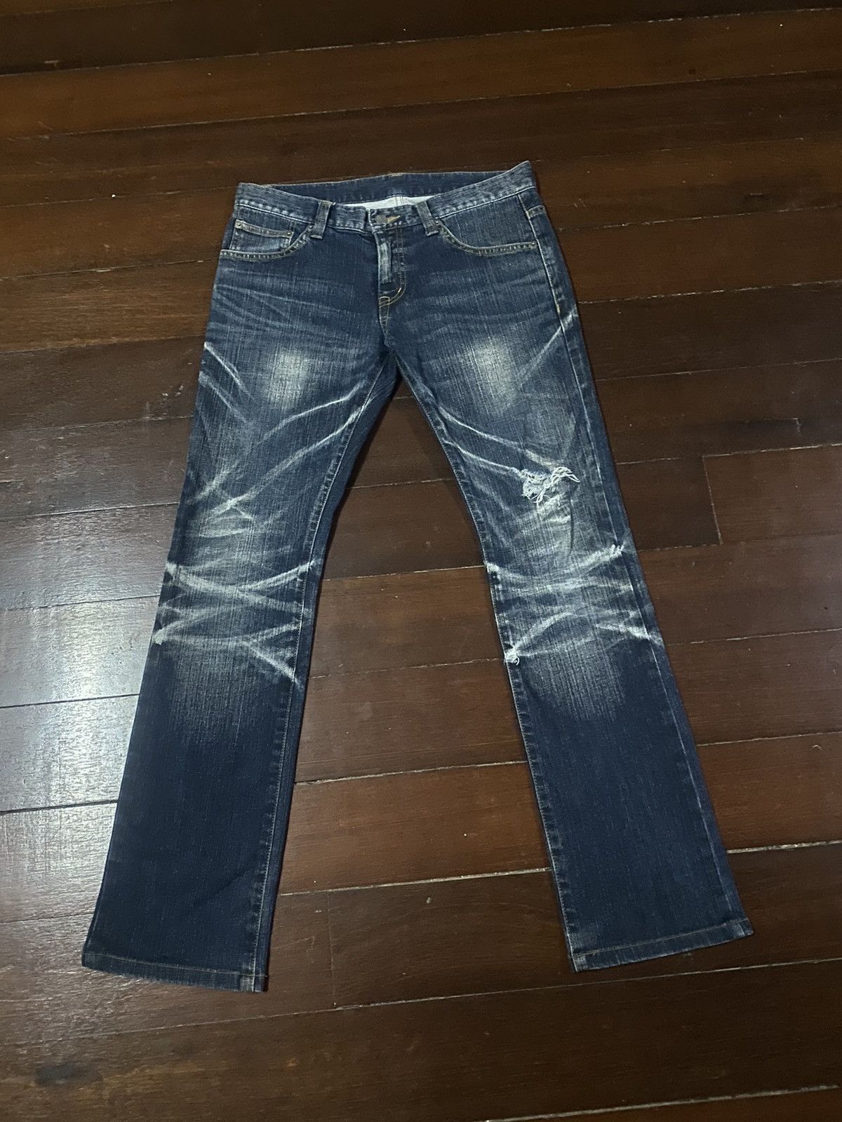 FIRE Tornado Mart Flare Denim Pants CLAWMARK DISTRESSED